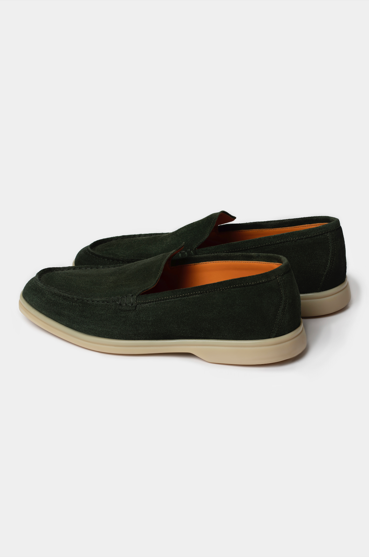 Dark Green Summer Walk Suede Loafers - Florentinodelure