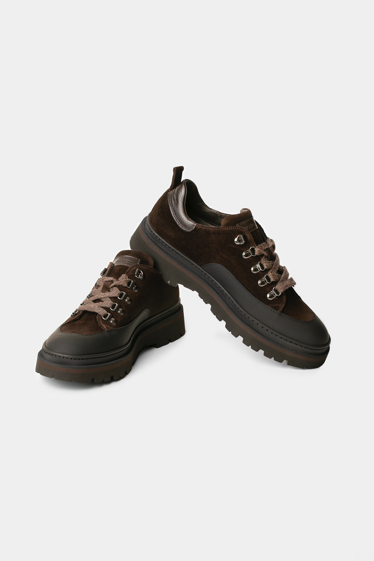 Sneaker maro închis Florentinodelure din piele și piele întoarsă, talpă cauciuc antiderapantă.