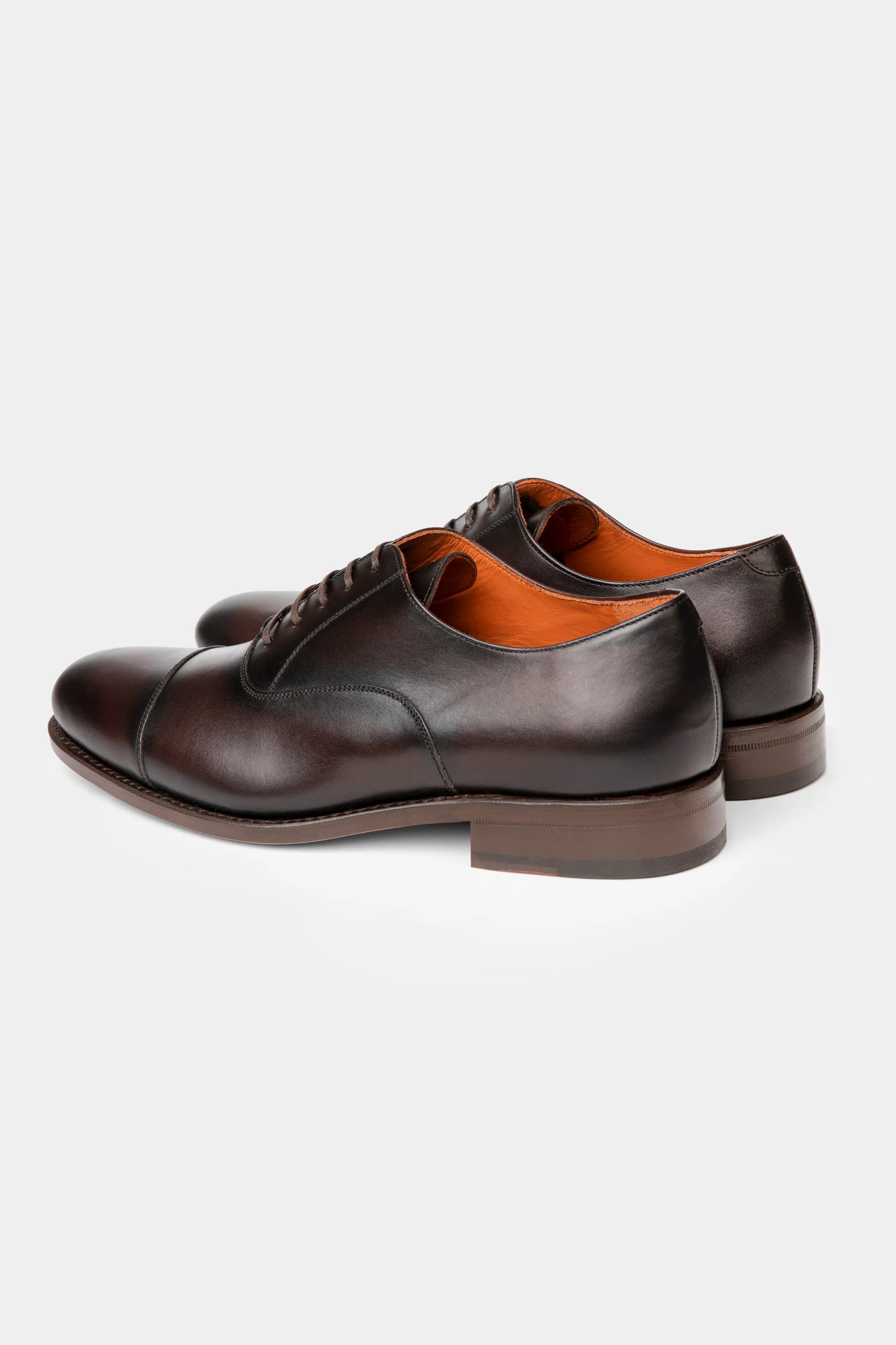 Pantofi Oxford maro închis piele Florentinodelure vedere laterală.