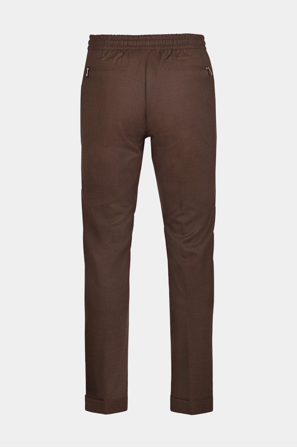 Pantaloni maro închis FLEXO Florentinodelure, spate elastic, buzunare spate cu fermoar.