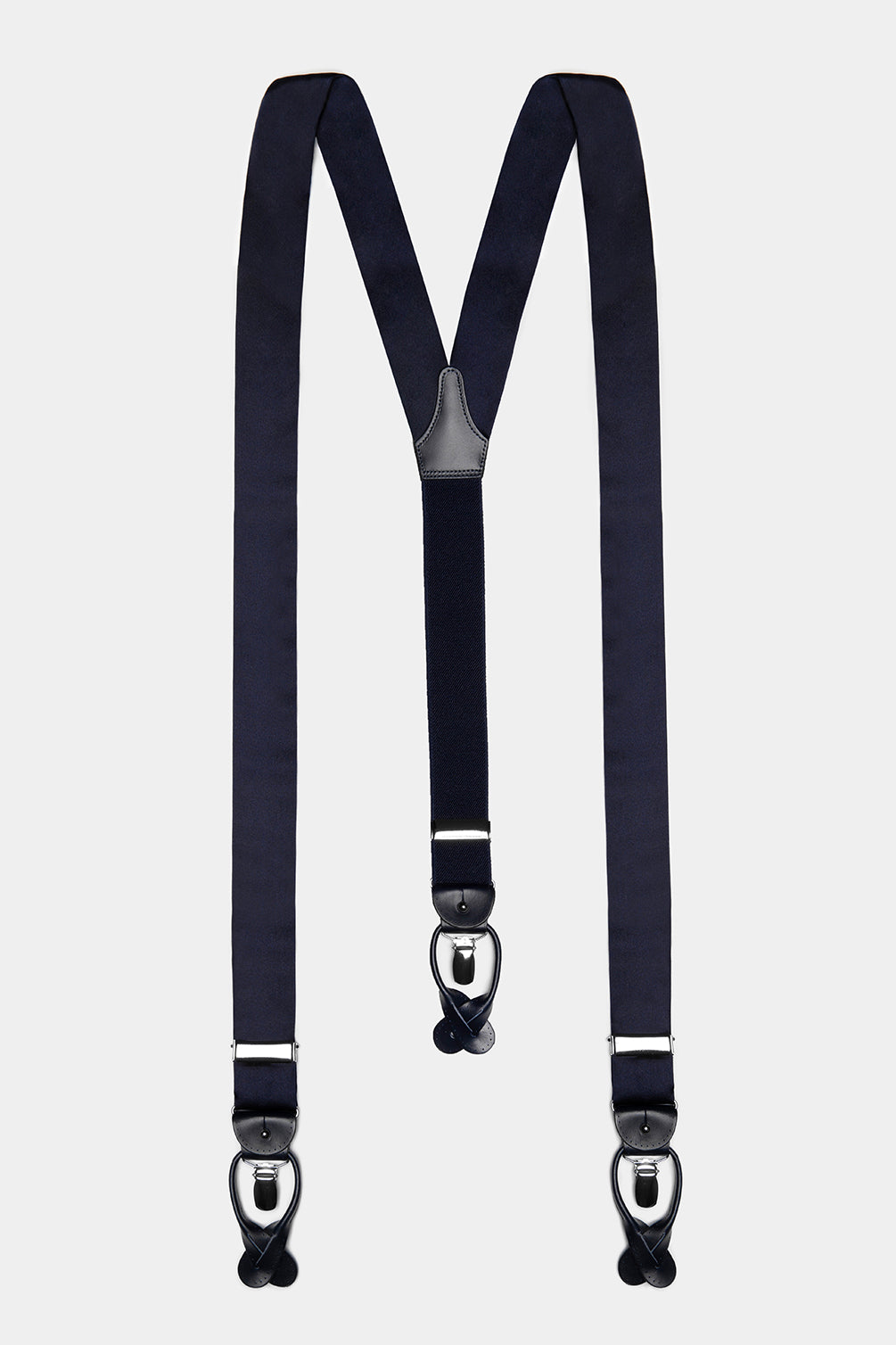 Navy Silk Suspenders