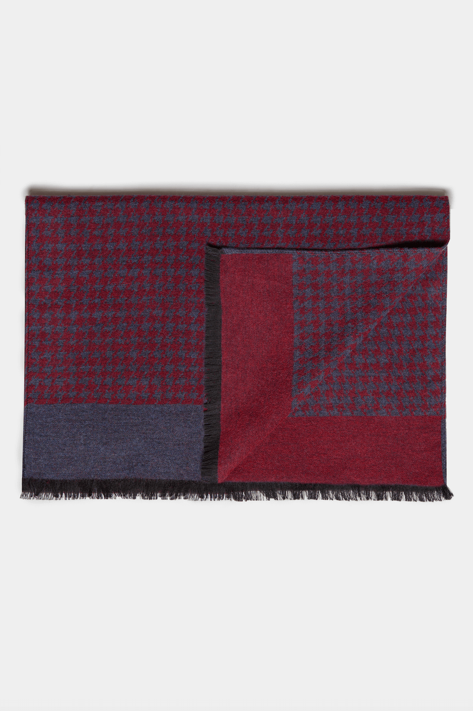 Bordeaux & Grey Wool Scarf