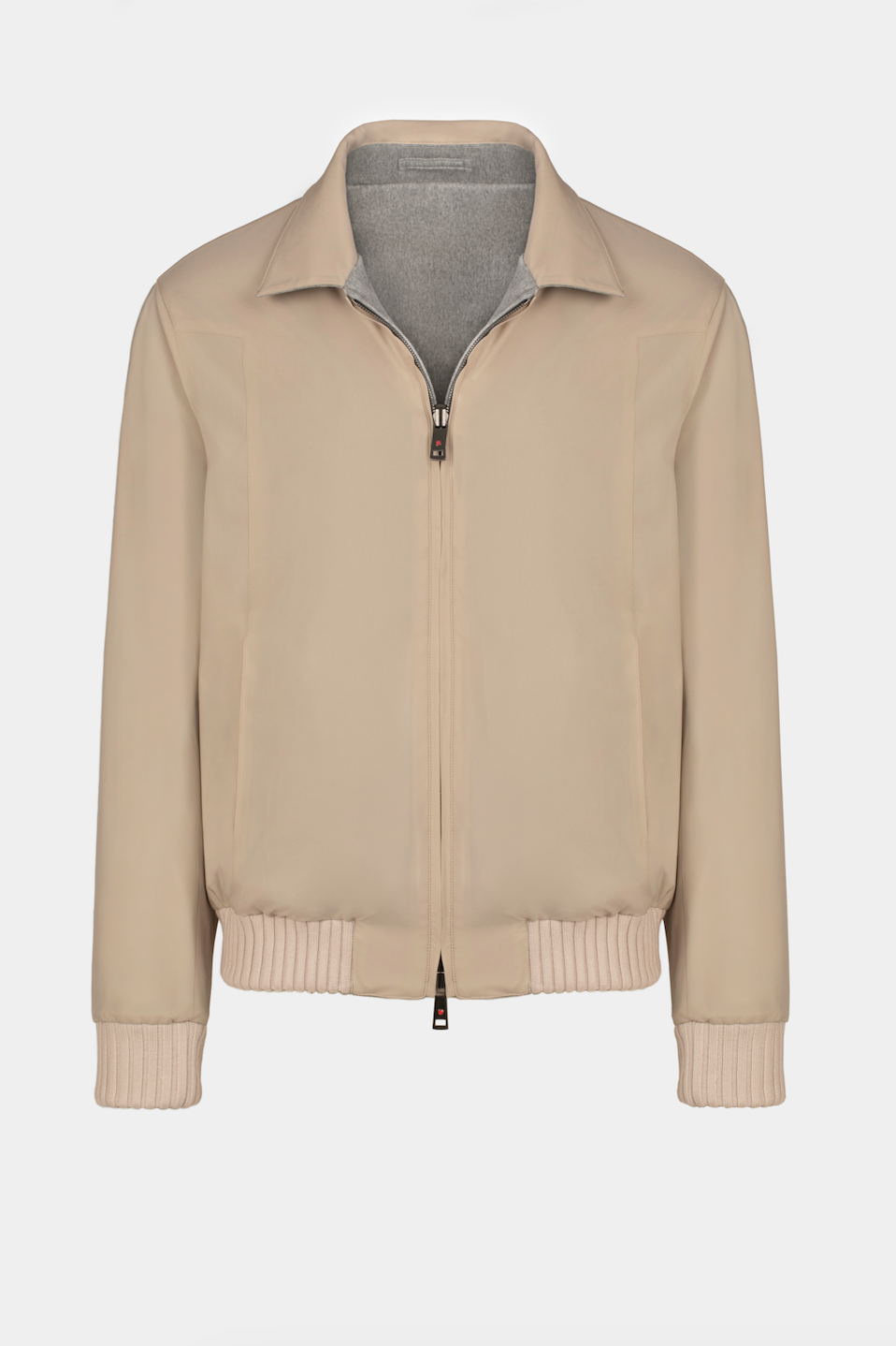 Grey Beige Double Sided Bomber Jacket - Florentinodelure