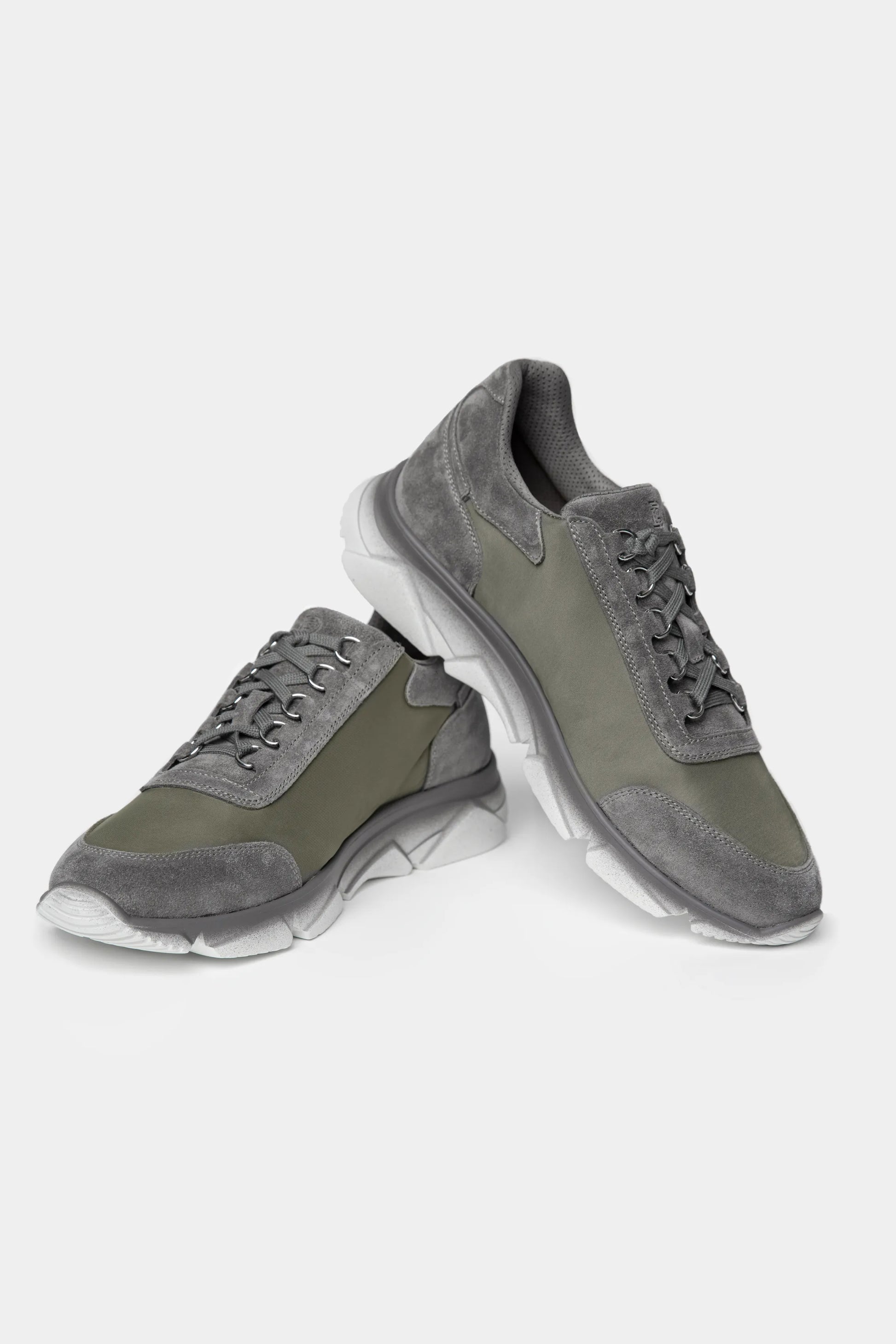 Grey Gradient Suede Athletic Sneakers - Florentinodelure