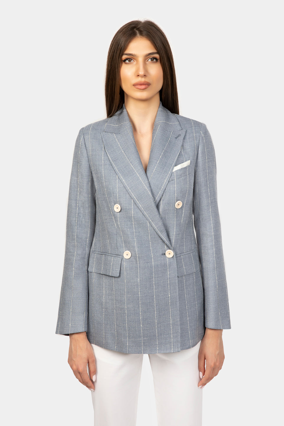 Light Blue Stripe Luna Jacket - Florentinodelure