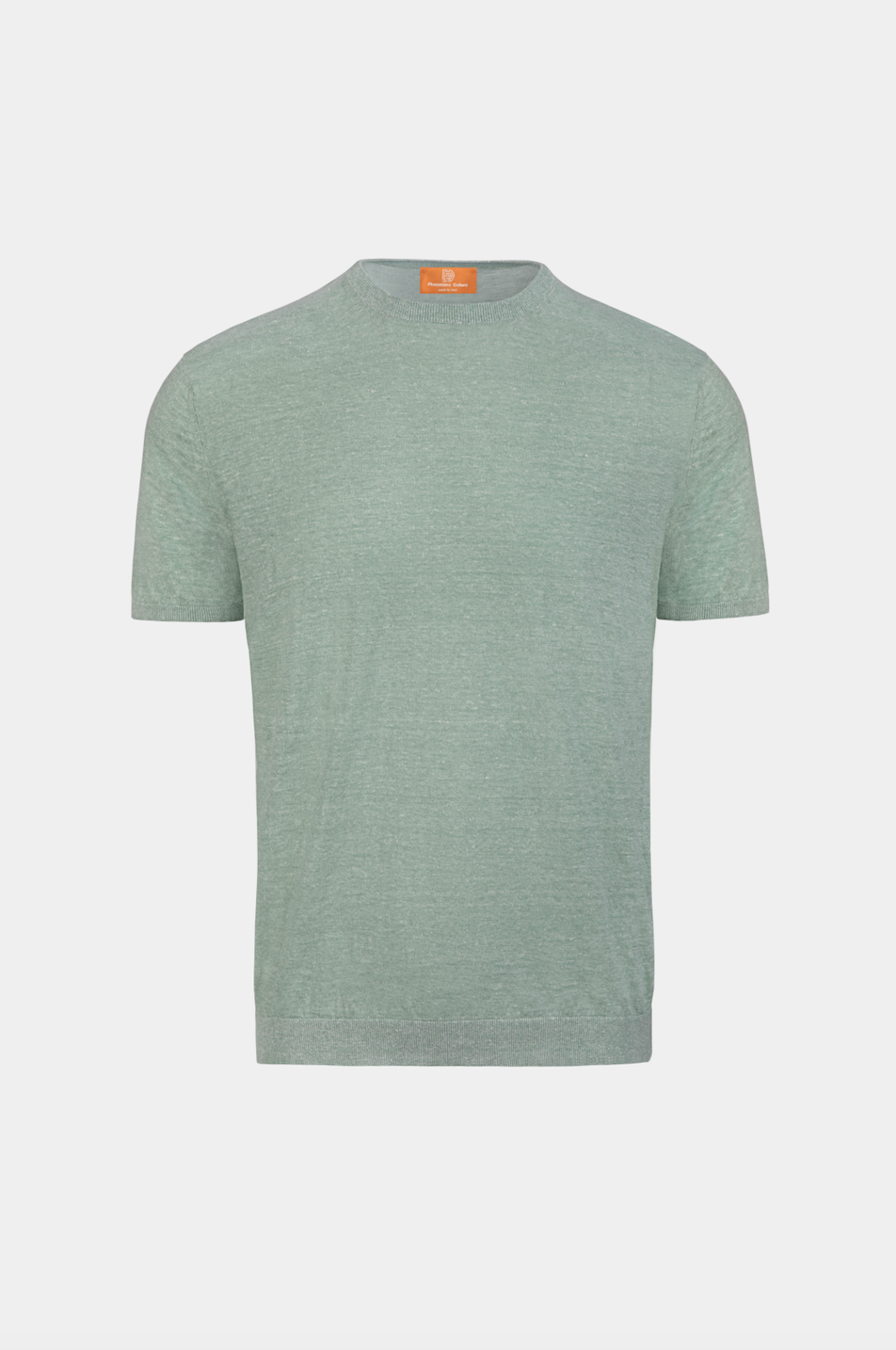 Tricou verde deschis Florentinodelure din bumbac cu mâneci scurte și guler crewneck.