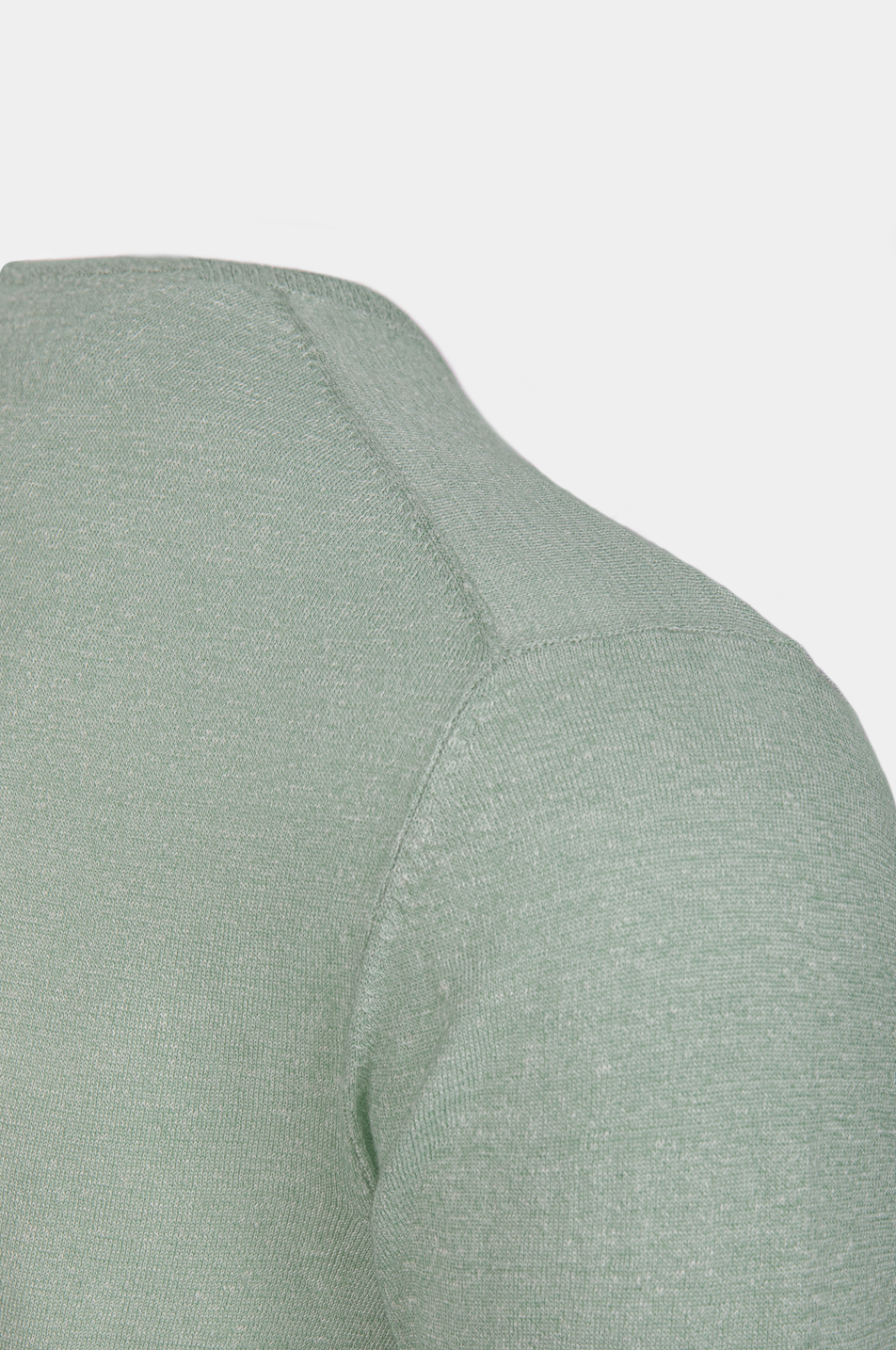 Tricou verde deschis Florentinodelure, mânecă scurtă, vedere laterală, material tricot.