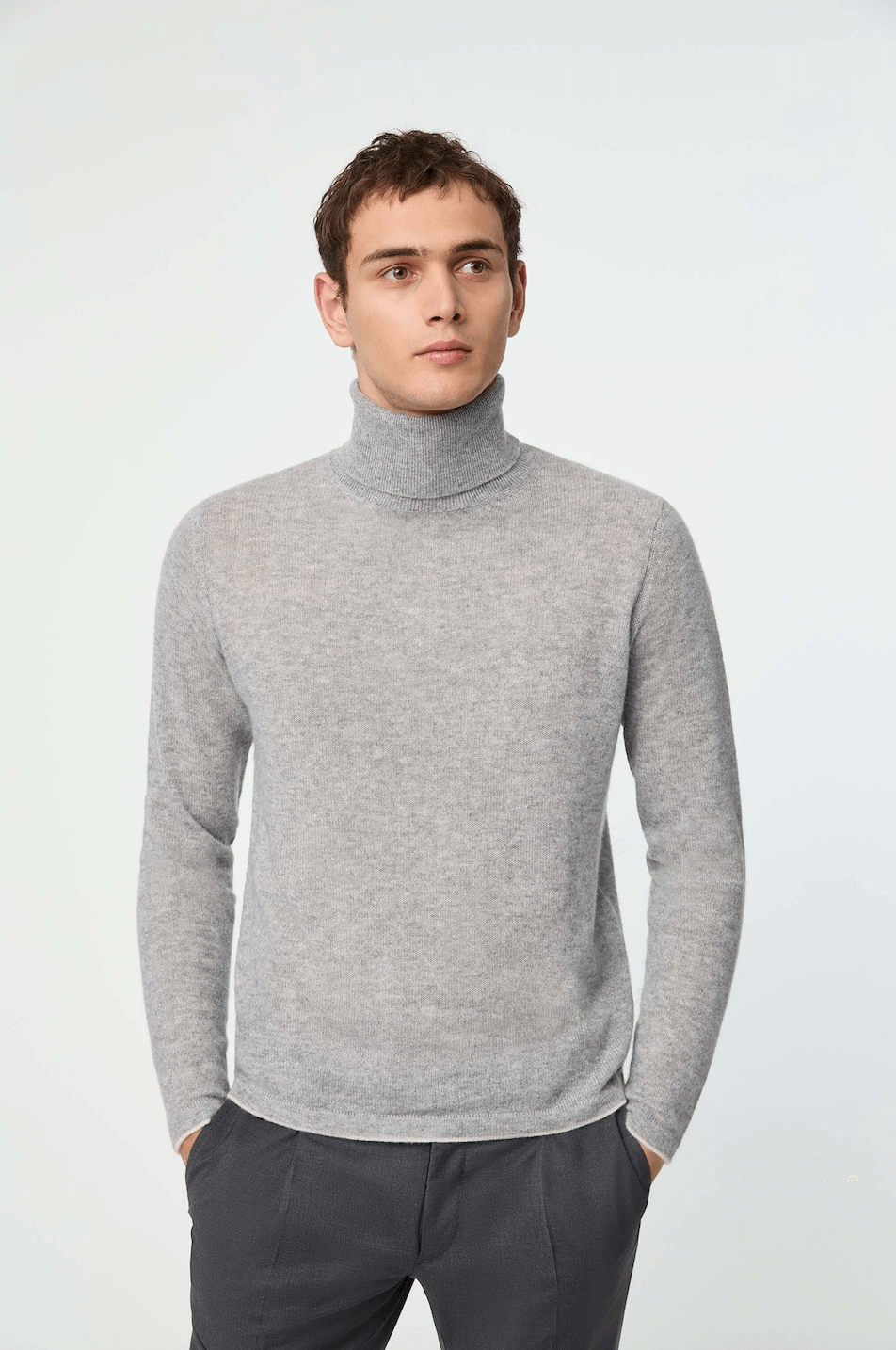 Light Grey Cashmere Turtleneck - Florentinodelure