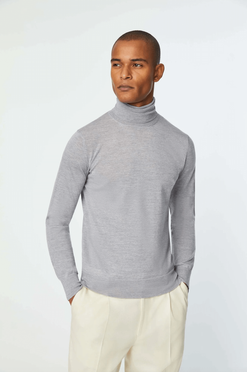 Light Grey Wool Turtleneck - Florentinodelure