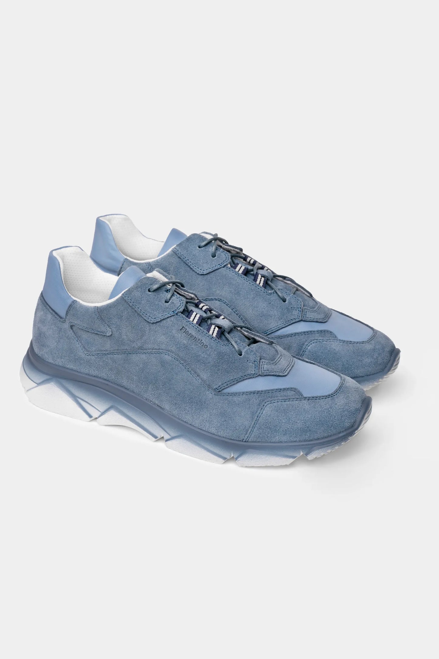 Light Blue Suede Athletic Sneakers - Florentinodelure