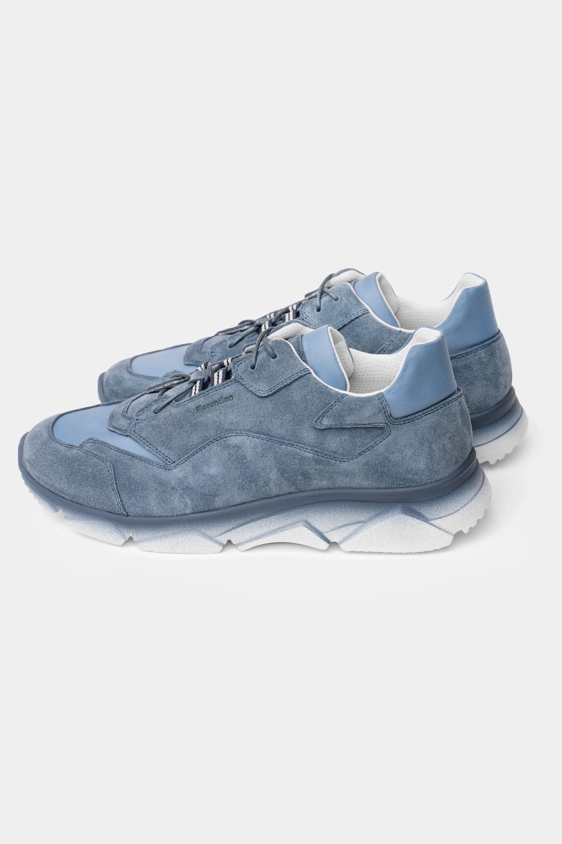 Light Blue Suede Athletic Sneakers - Florentinodelure