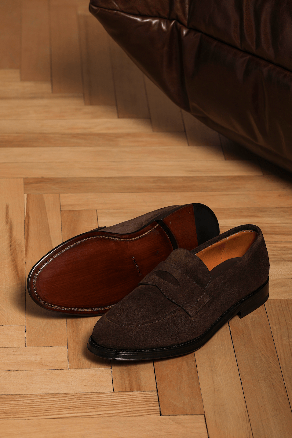 Dark Brown Suede Loafers