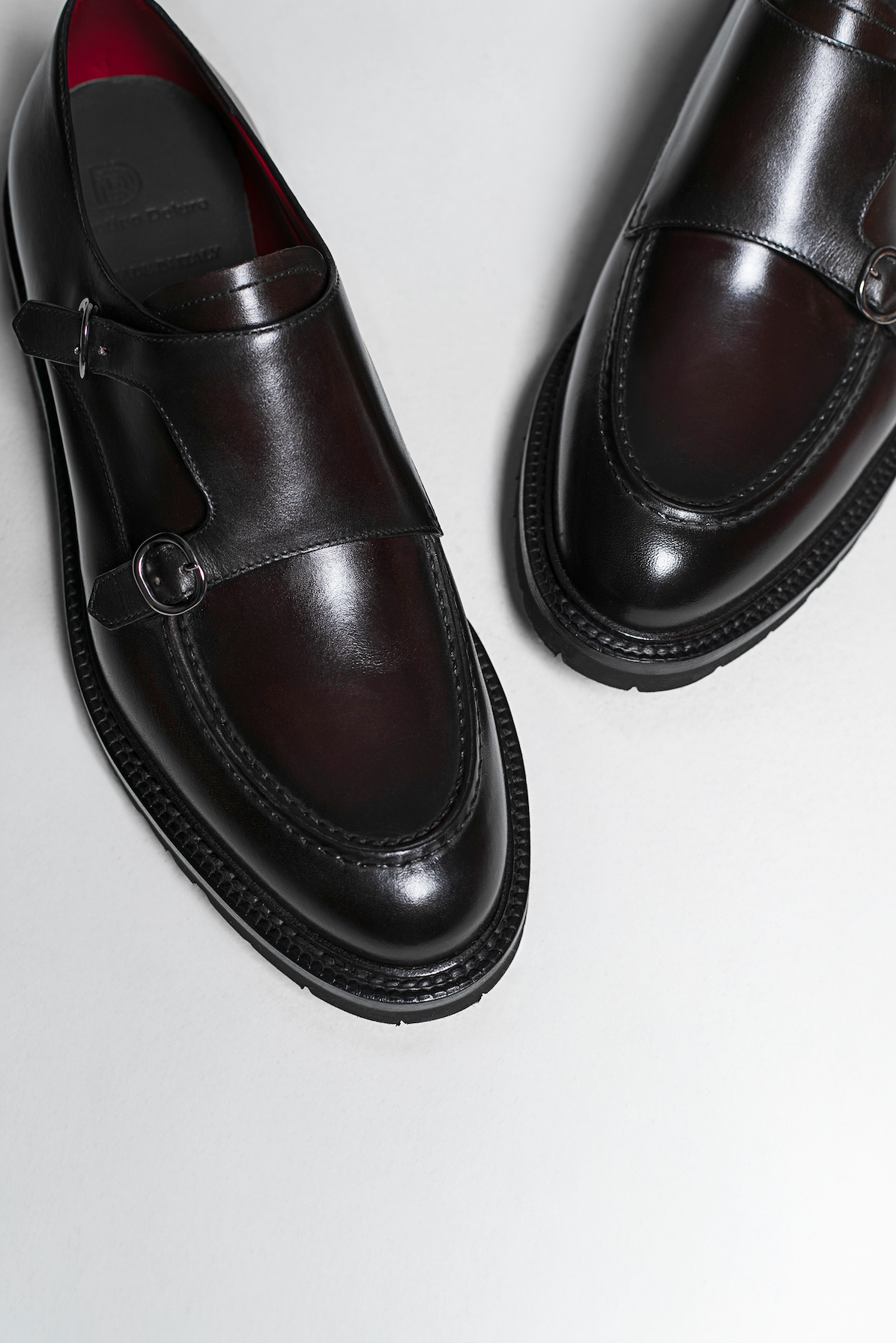 Brown Calf Leather Double Monk Loafers