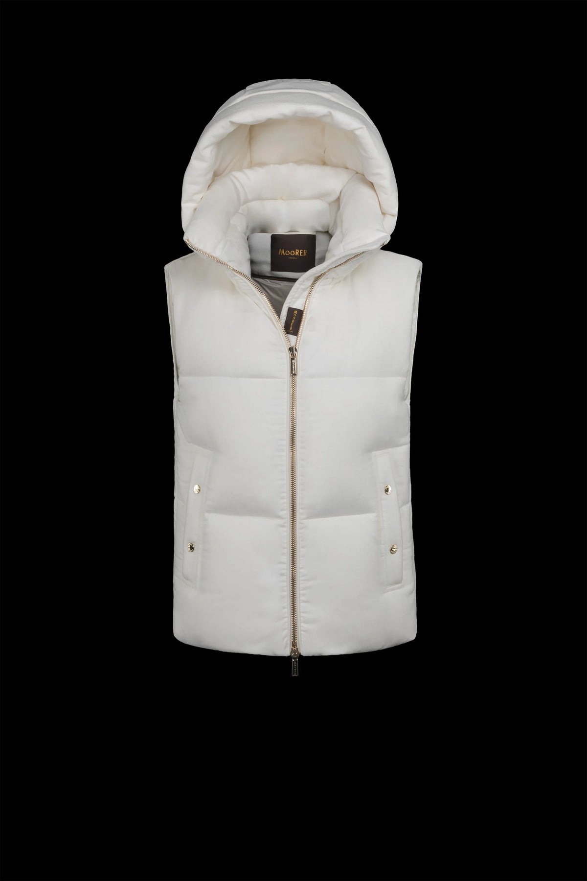 Women's Beige Wool & Cashmere Hooded Waistcoat