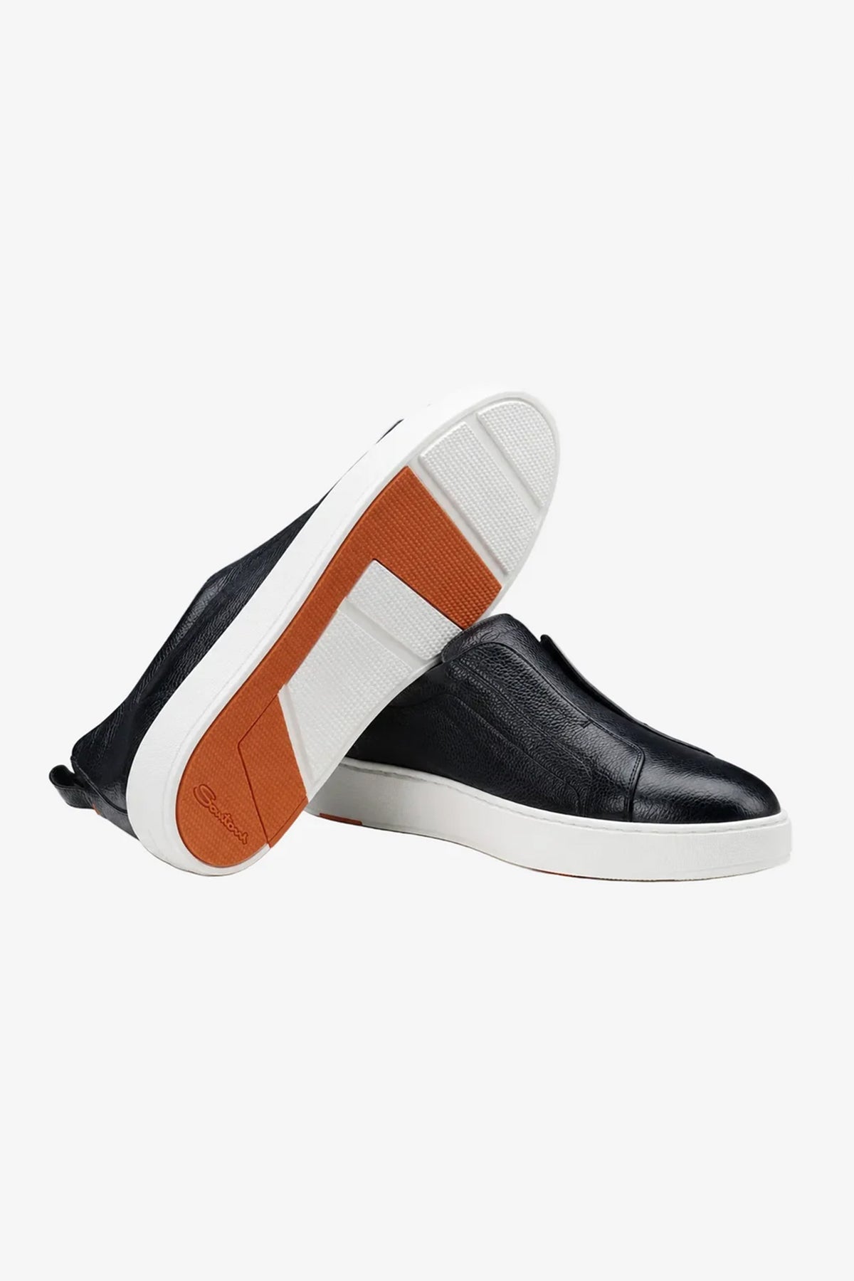 Sneakers Santoni slip-on Santoni din piele bleumarin închis
