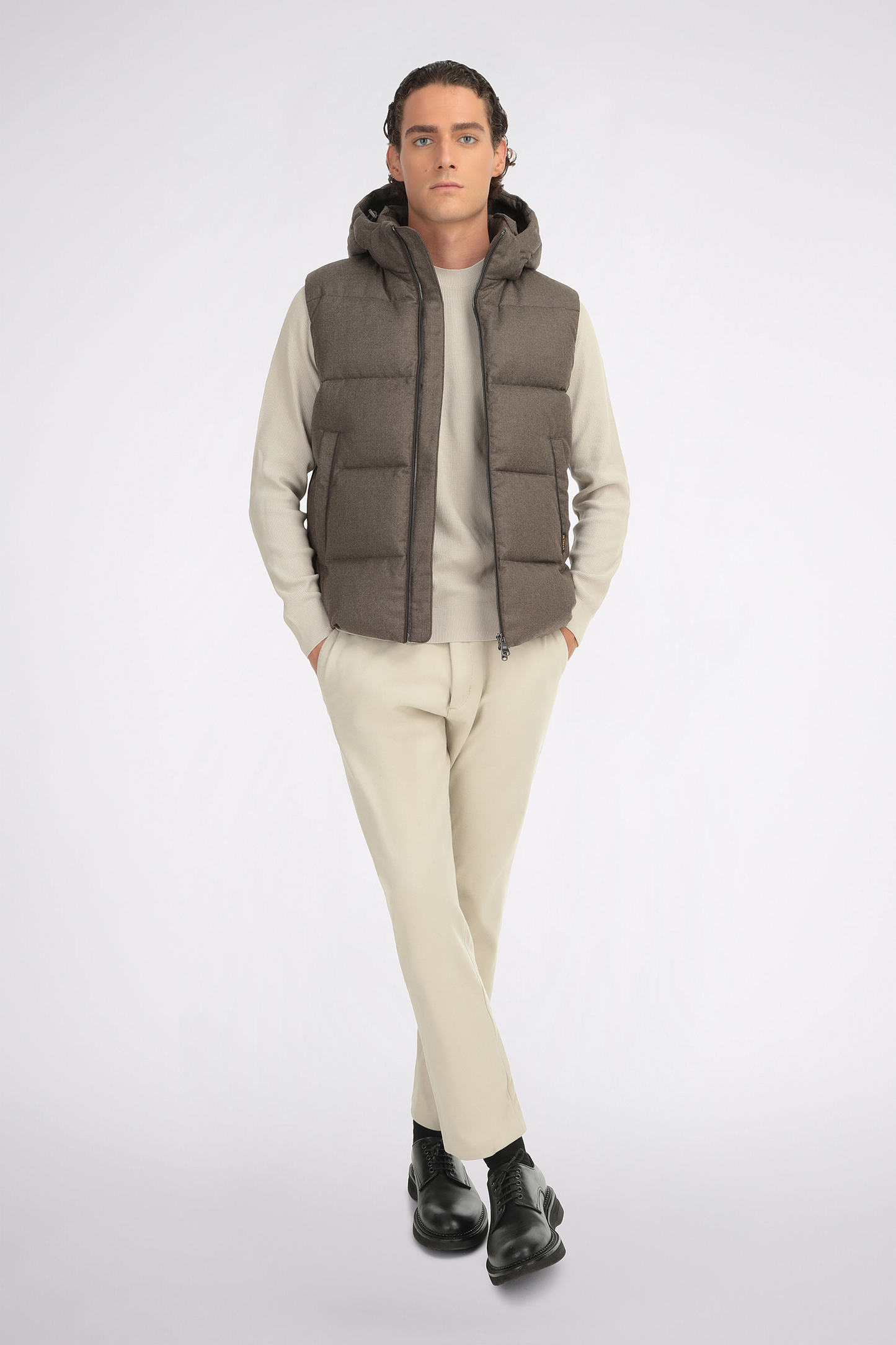 Mid Brown Puffer Vest - Florentinodelure