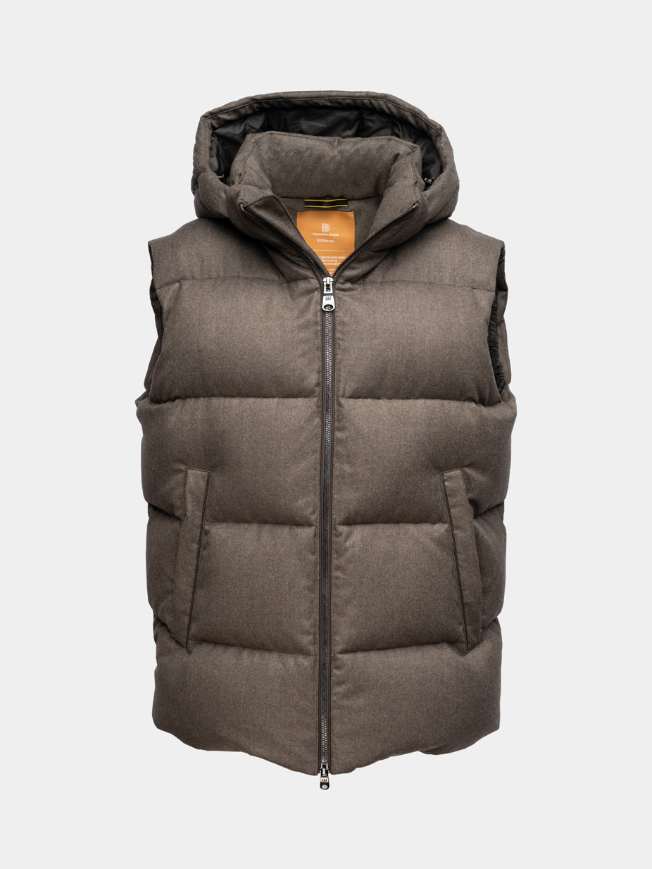Mid Brown Puffer Vest - Florentinodelure