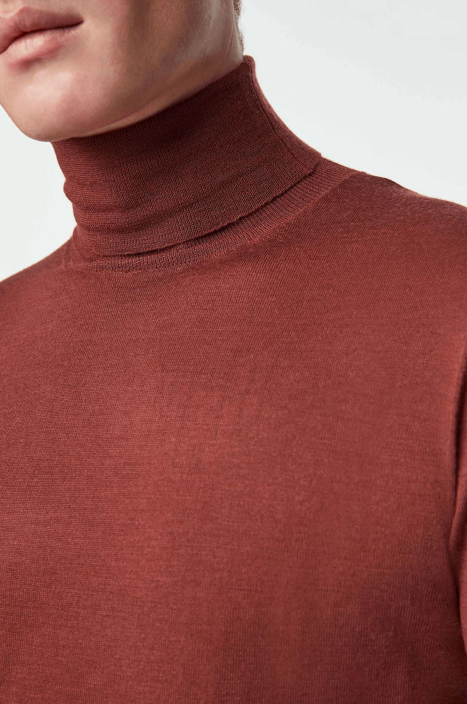 Maletă bordo din tricot fin Florentinodelure, vedere laterală.