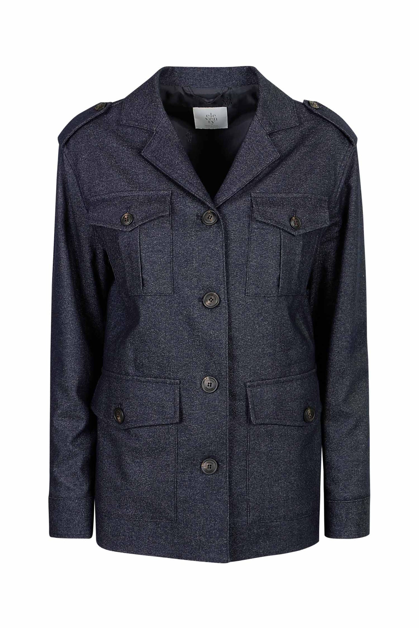 Eleventy Women's Navy Four-Pocket Safari Jacket