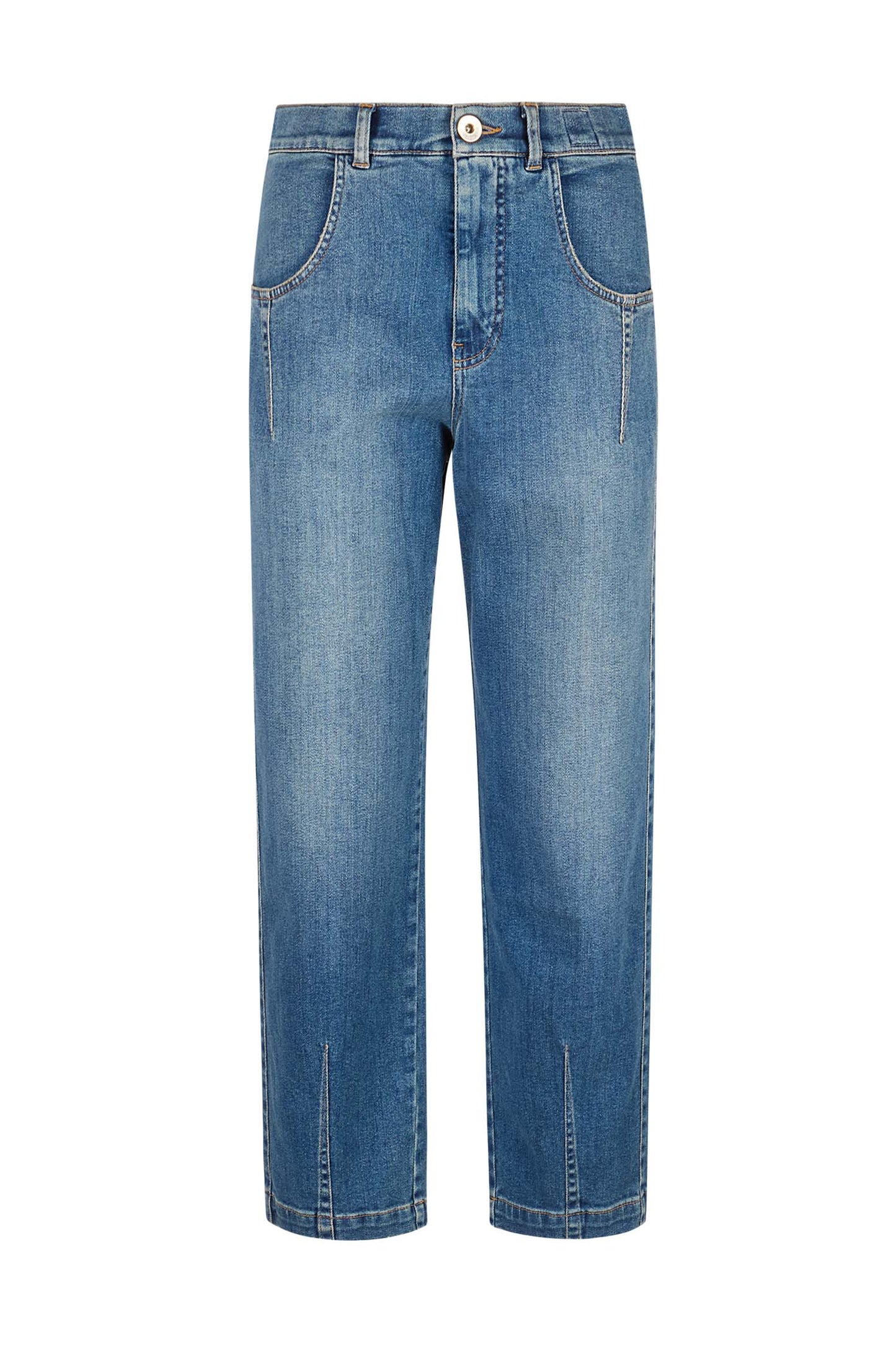 Eleventy Women's Blue Straight 5-Pocket Jeans