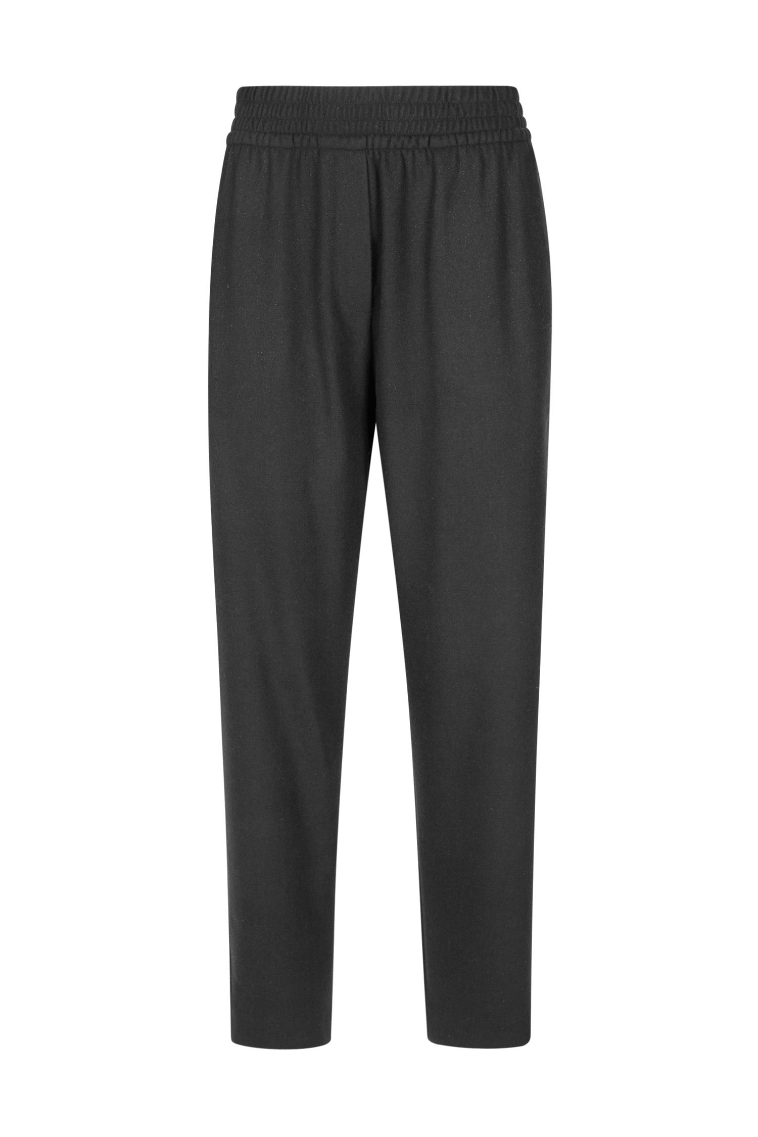 Pantaloni de damă Eleventy negri din stofa de lână cu talie elastică 