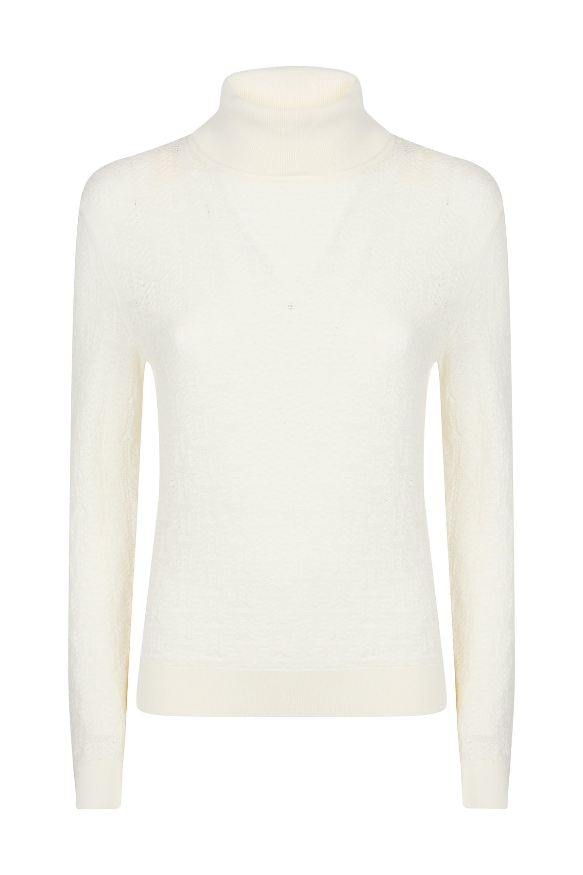 Eleventy Women's Ivory Turtleneck Merino Wool Sweater