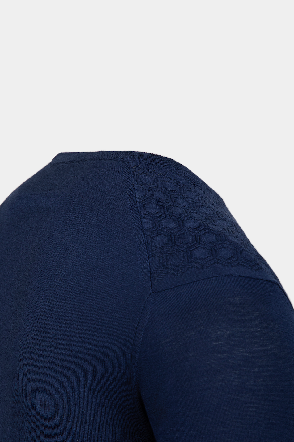 Tricou Florentinodelure navy cu mâneci scurte și detaliu texturat umăr.