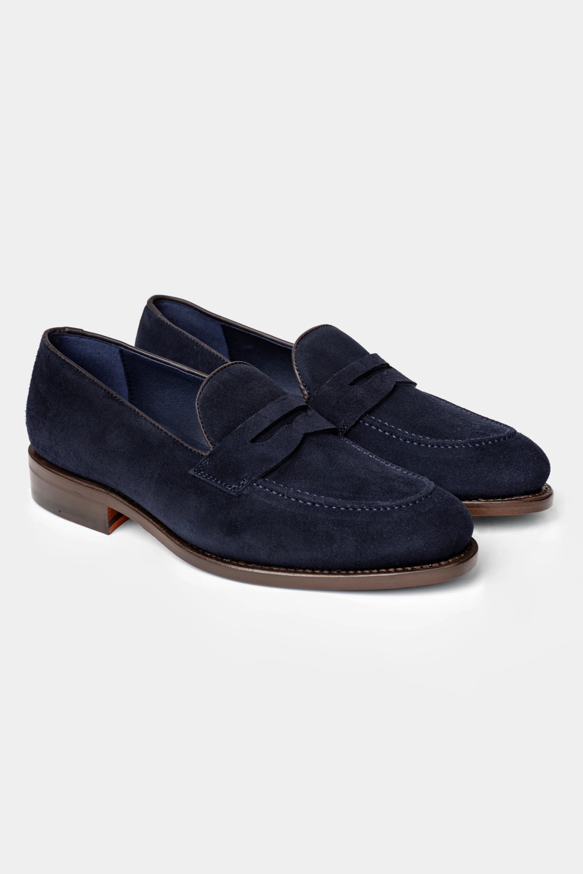 Navy Suede Penny Loafer - Florentinodelure