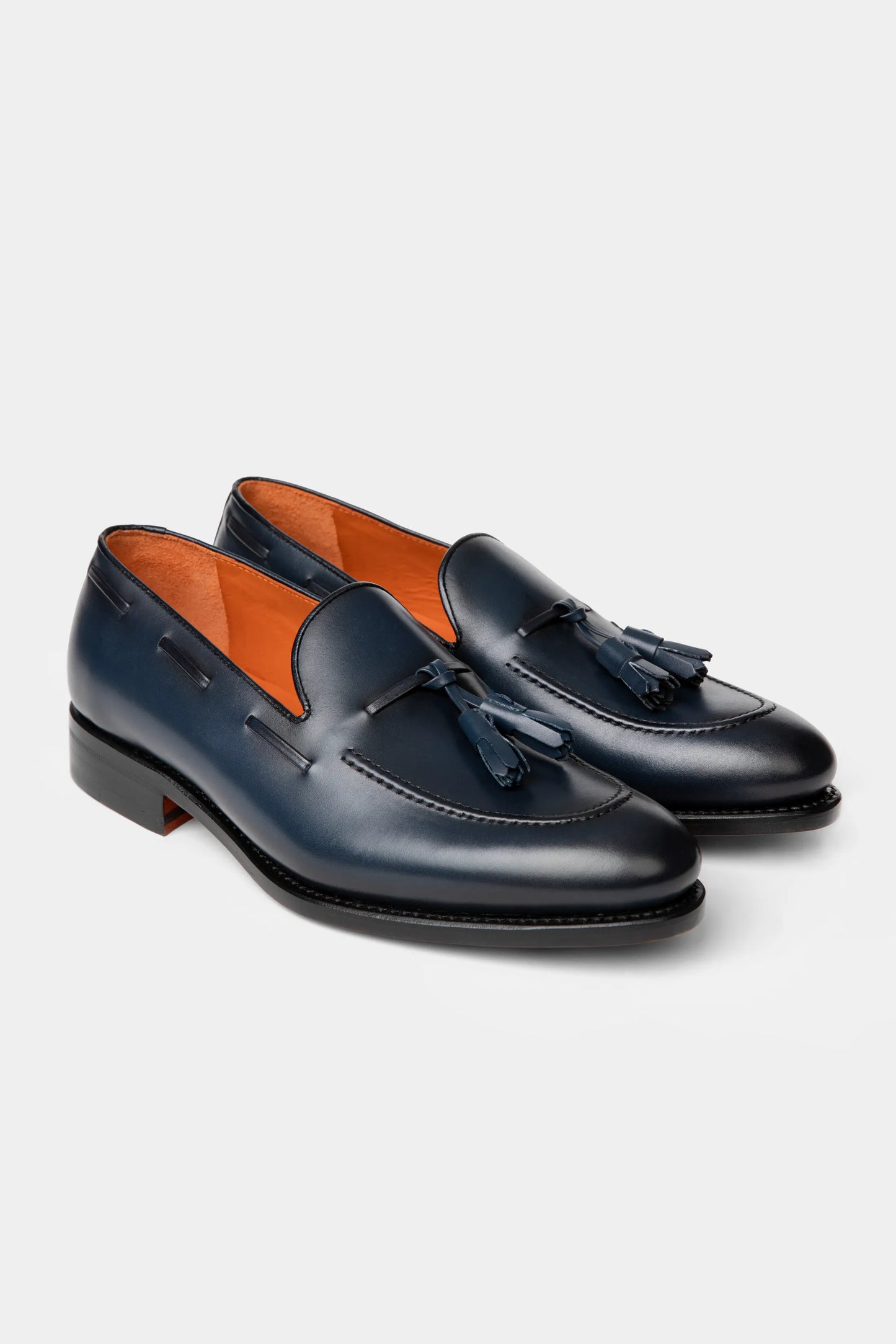 Pantofi Navy Tassel Loafer Florentinodelure, piele, cu ciucuri eleganți.