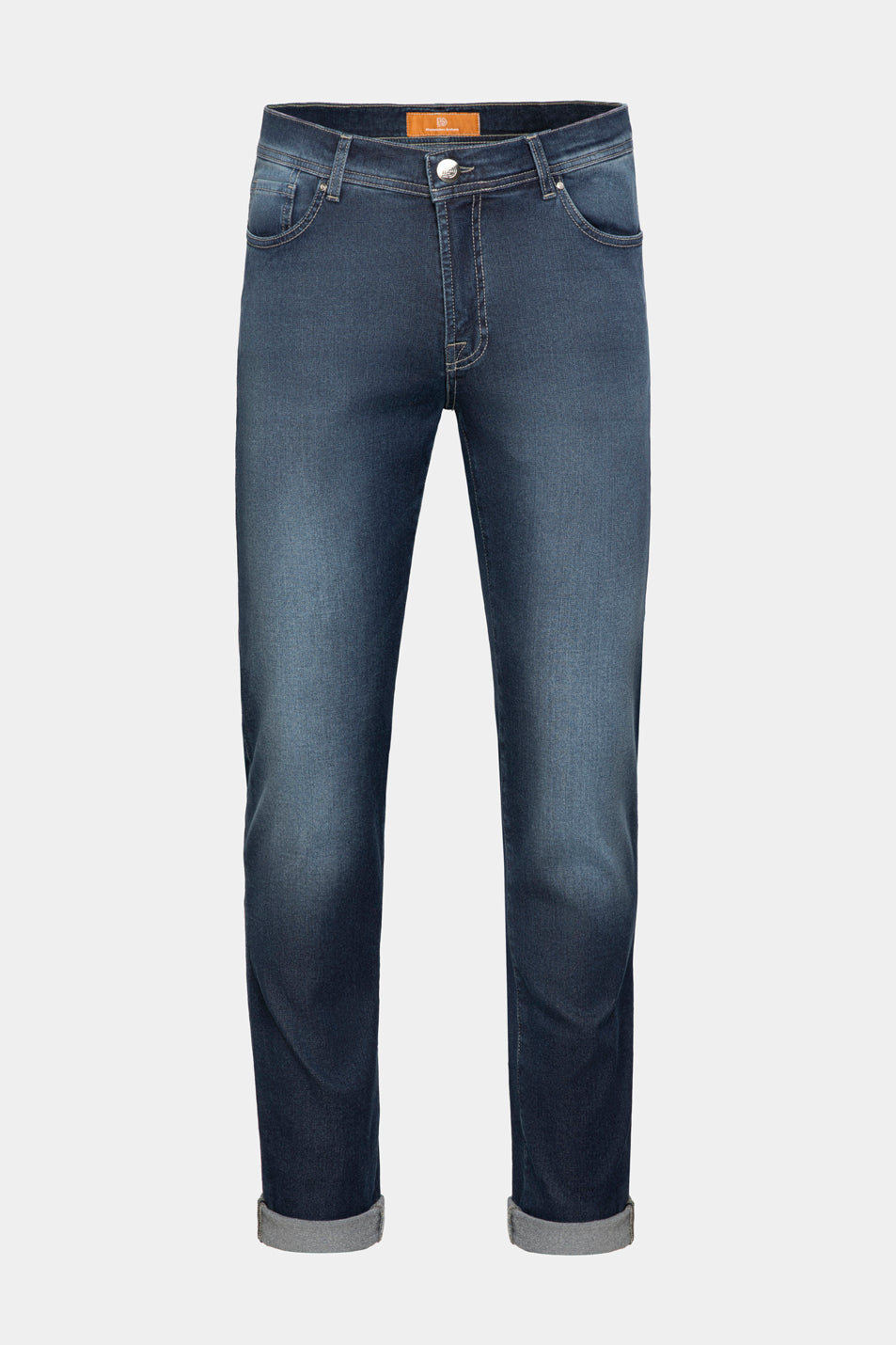 Pantaloni navy 5-Pocket Florentinodelure din denim stretch, mărime 46.