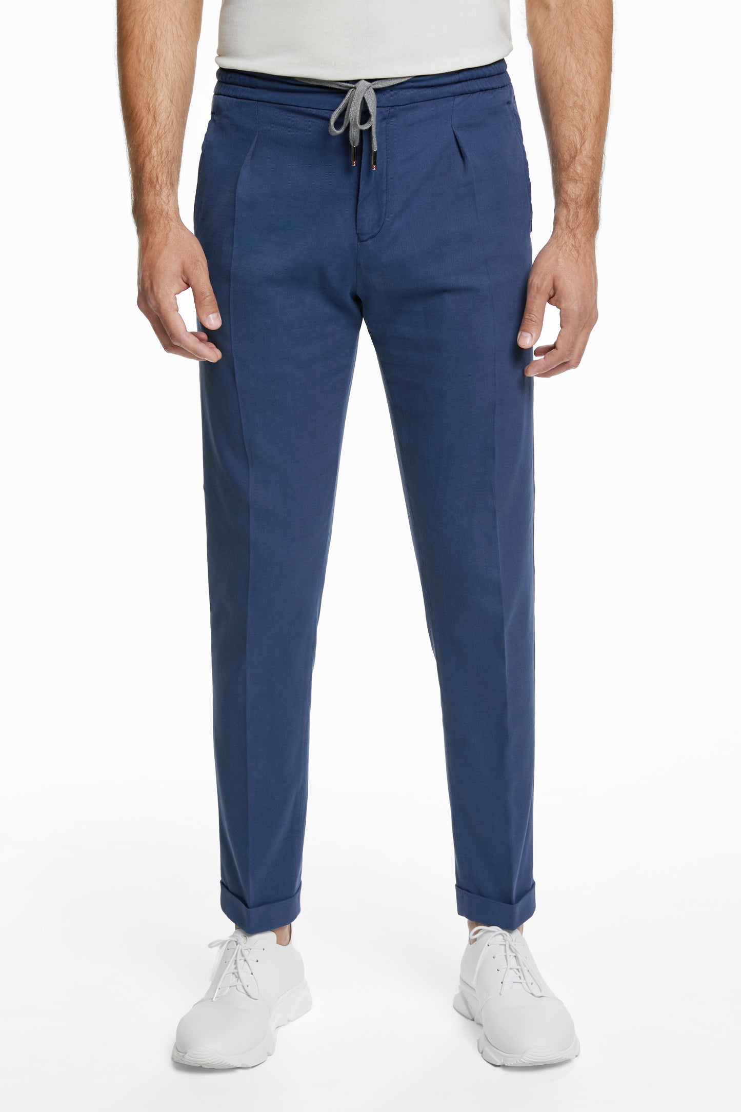 Pantaloni FLEXO navy, brand Florentinodelure, din bumbac, elastan, casmir și mătase.