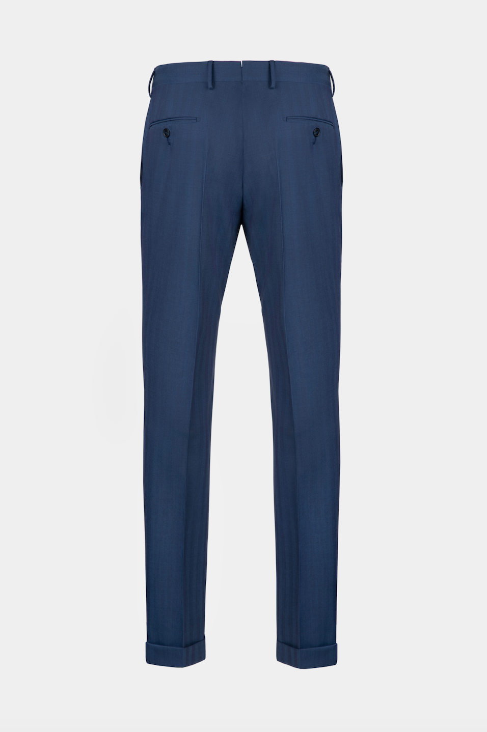 Pantaloni navy din lână Florentinodelure cu detaliu buzunare spate