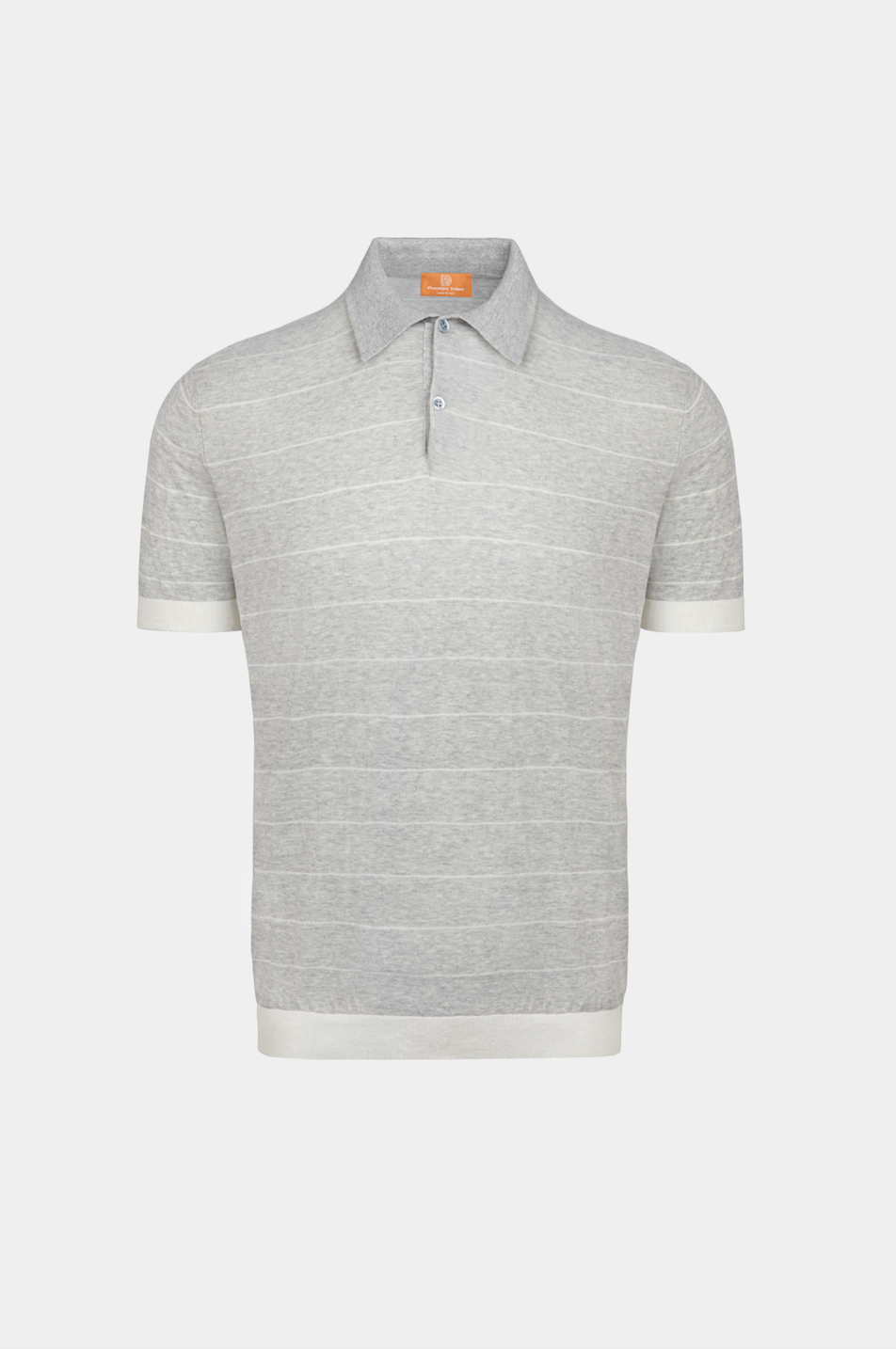 Tricou Polo în dungi gri din bumbac, Florentinodelure.
