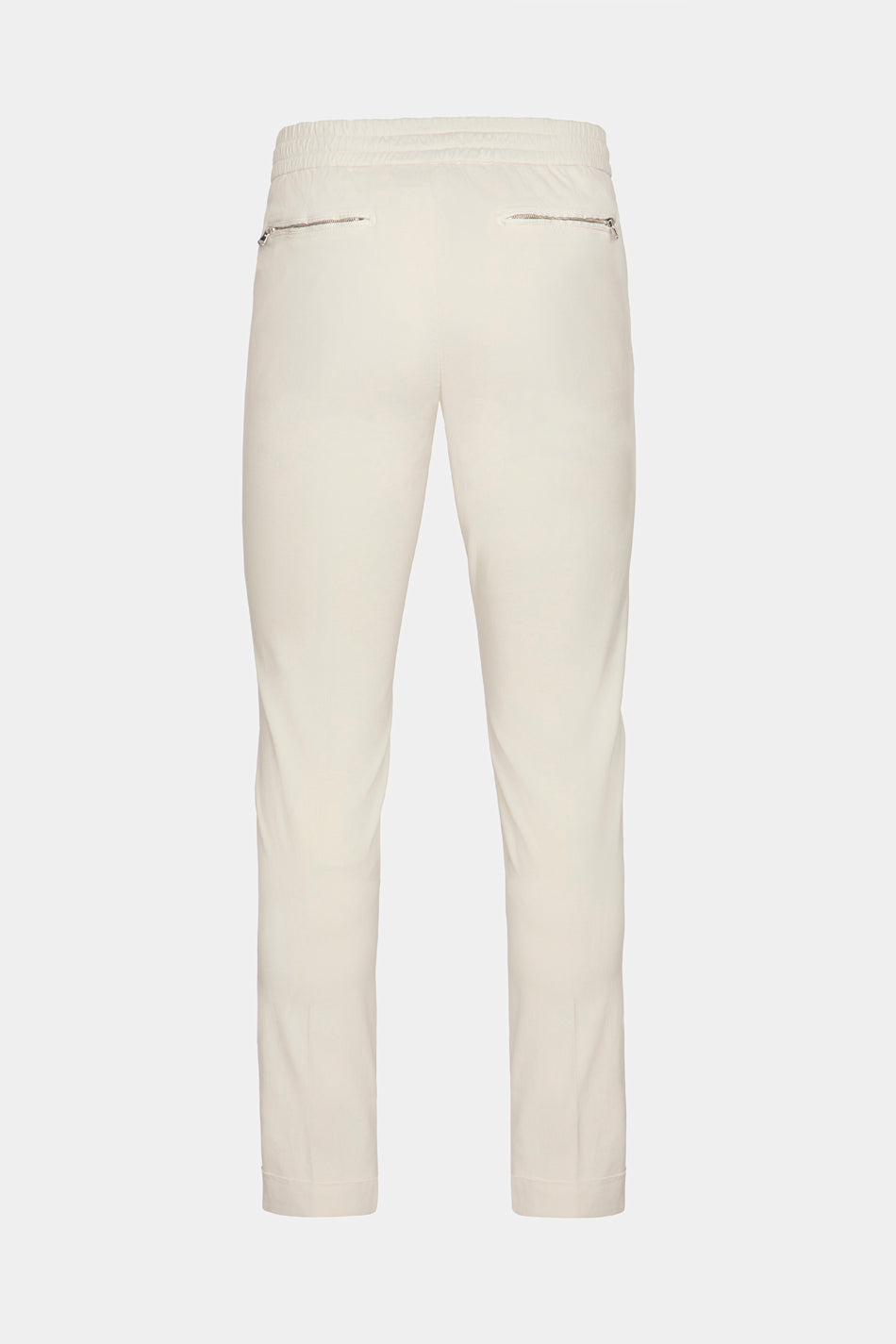 Pantaloni FLEXO bej Florentinodelure, talie elastică, vedere din spate.