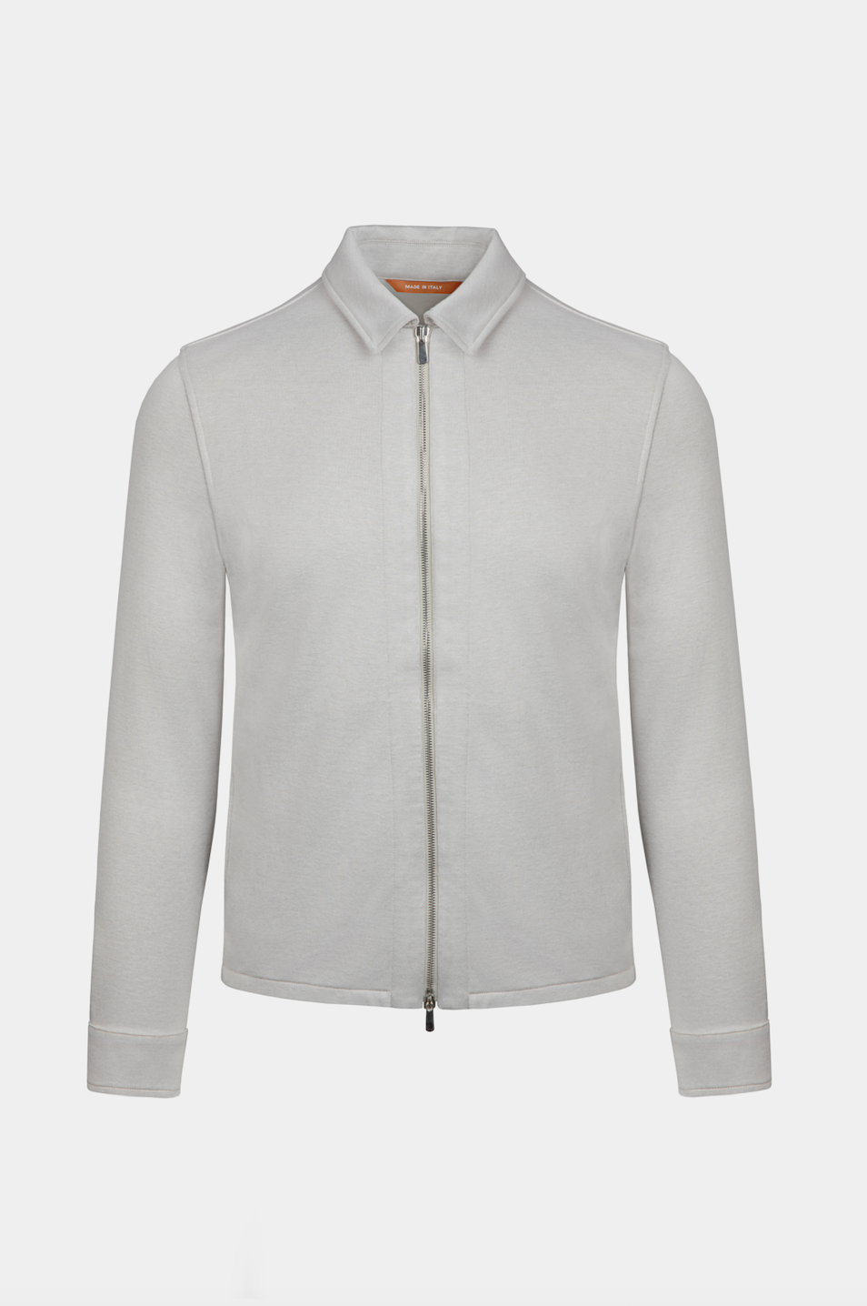 Cămașă gri overshirt Florentinodelure cu fermoar și guler stil cămașă.