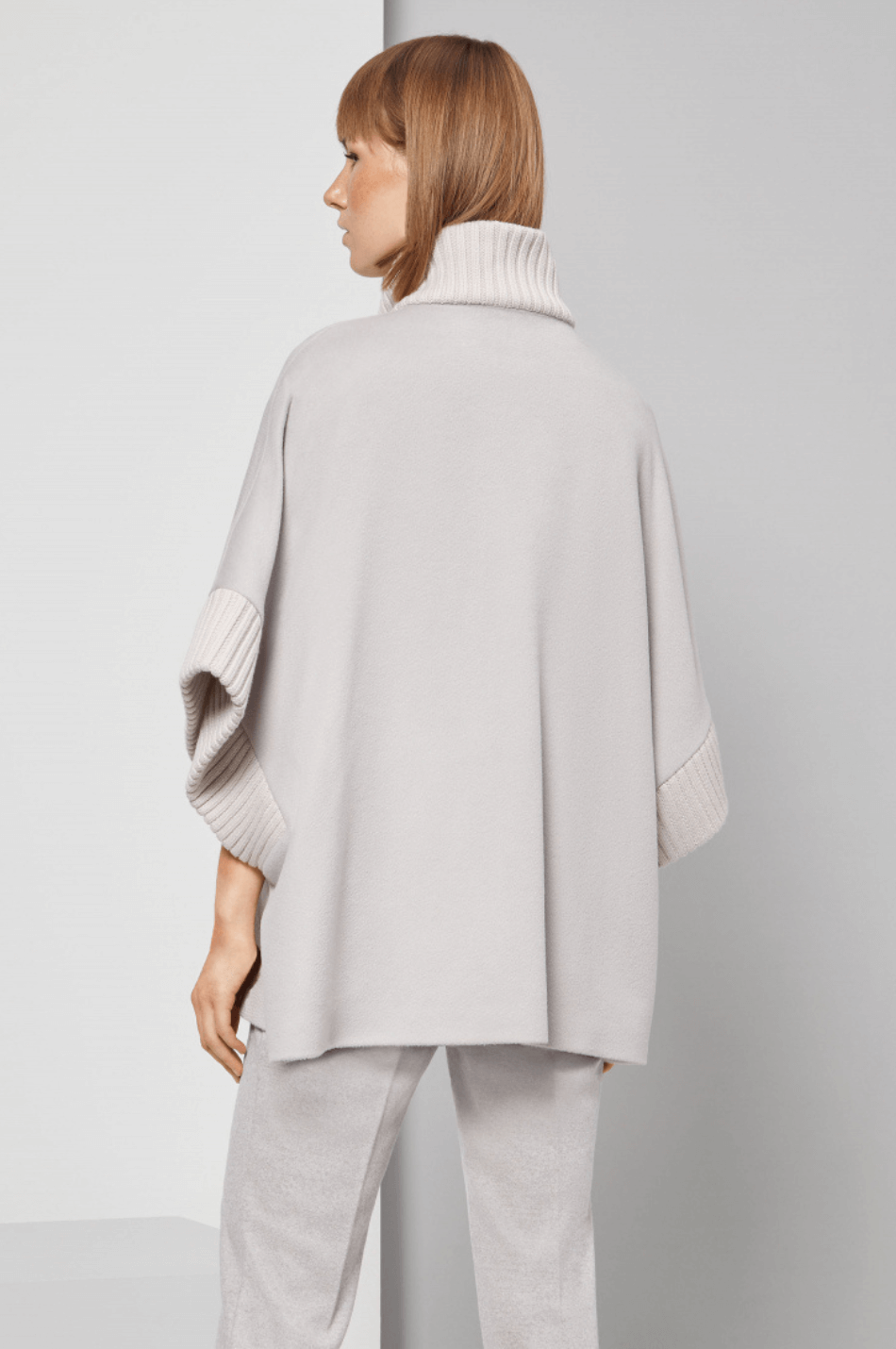 Light Grey Poncho with Zip