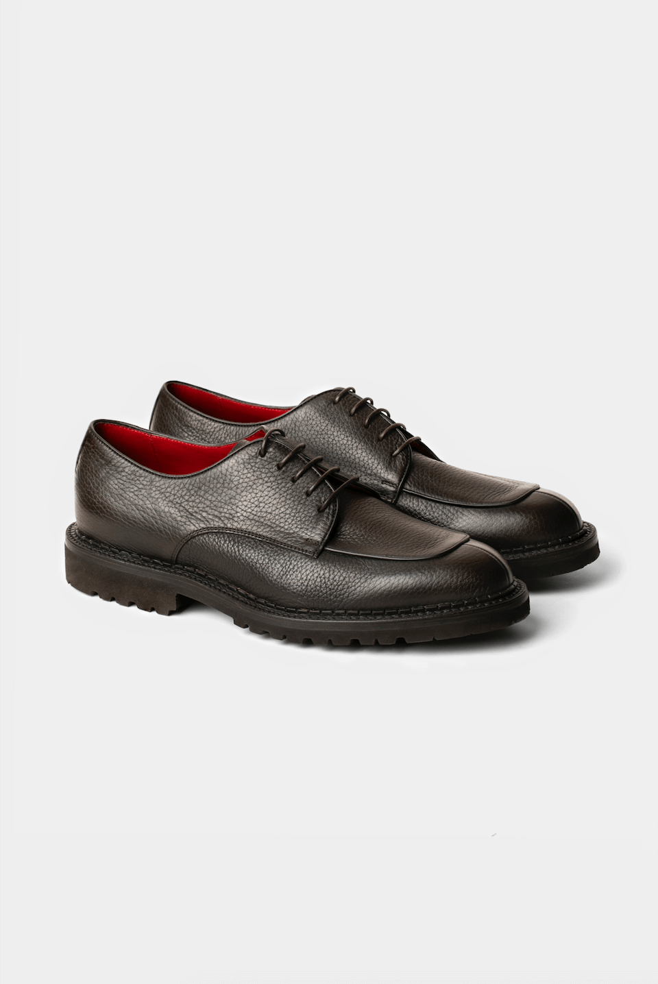 Brown Leather Derby Cervo Shoes