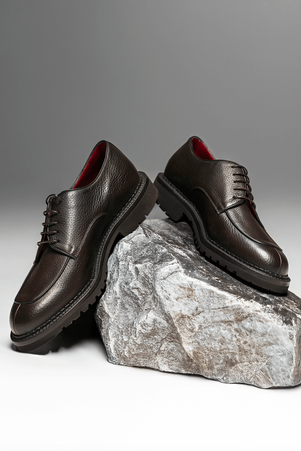 Brown Leather Derby Cervo Shoes