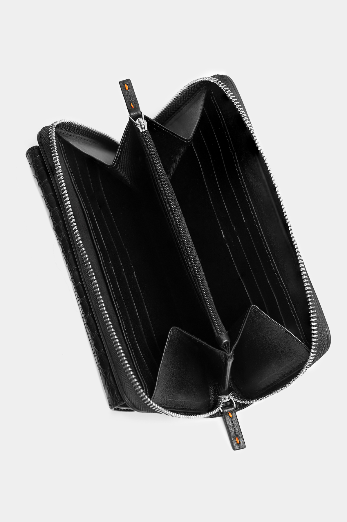 Black Croco Wallet with front pocket