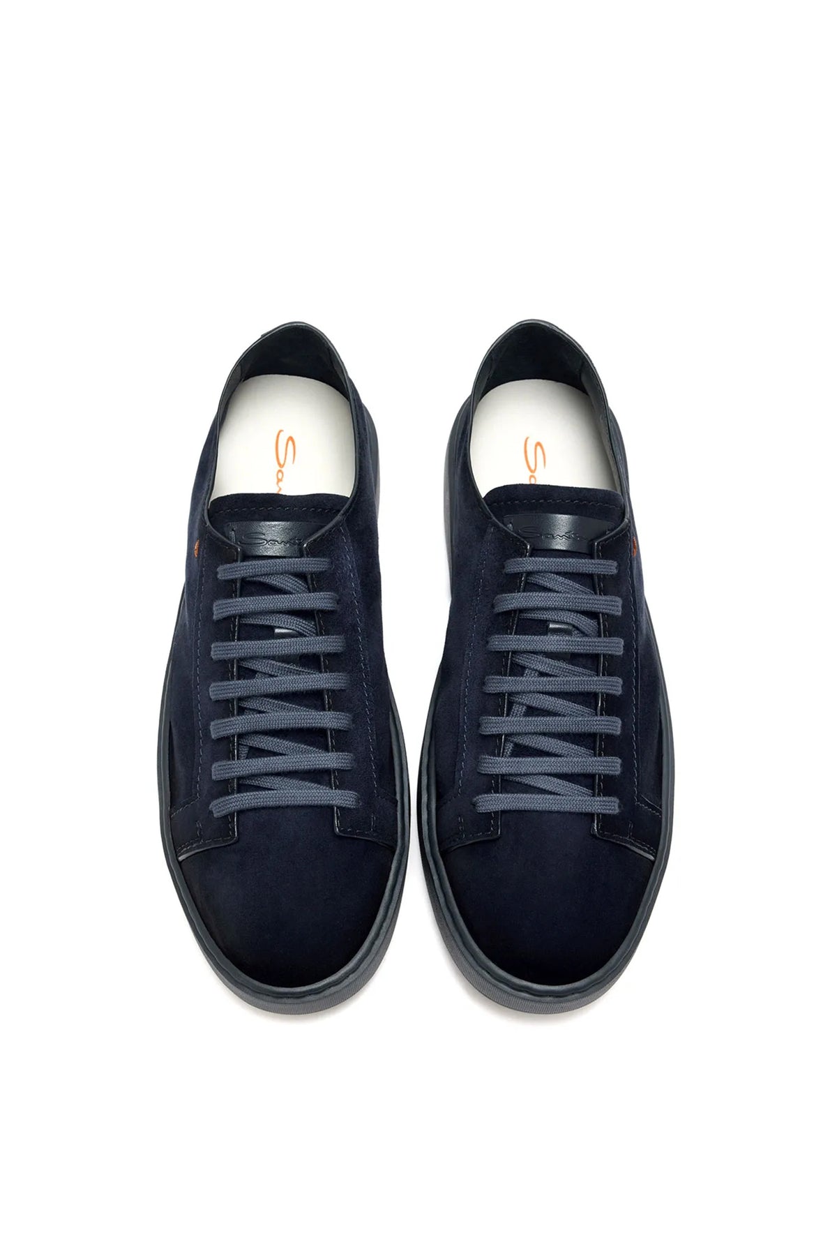 Sneakers Santoni din piele întoarsă bleumarin
