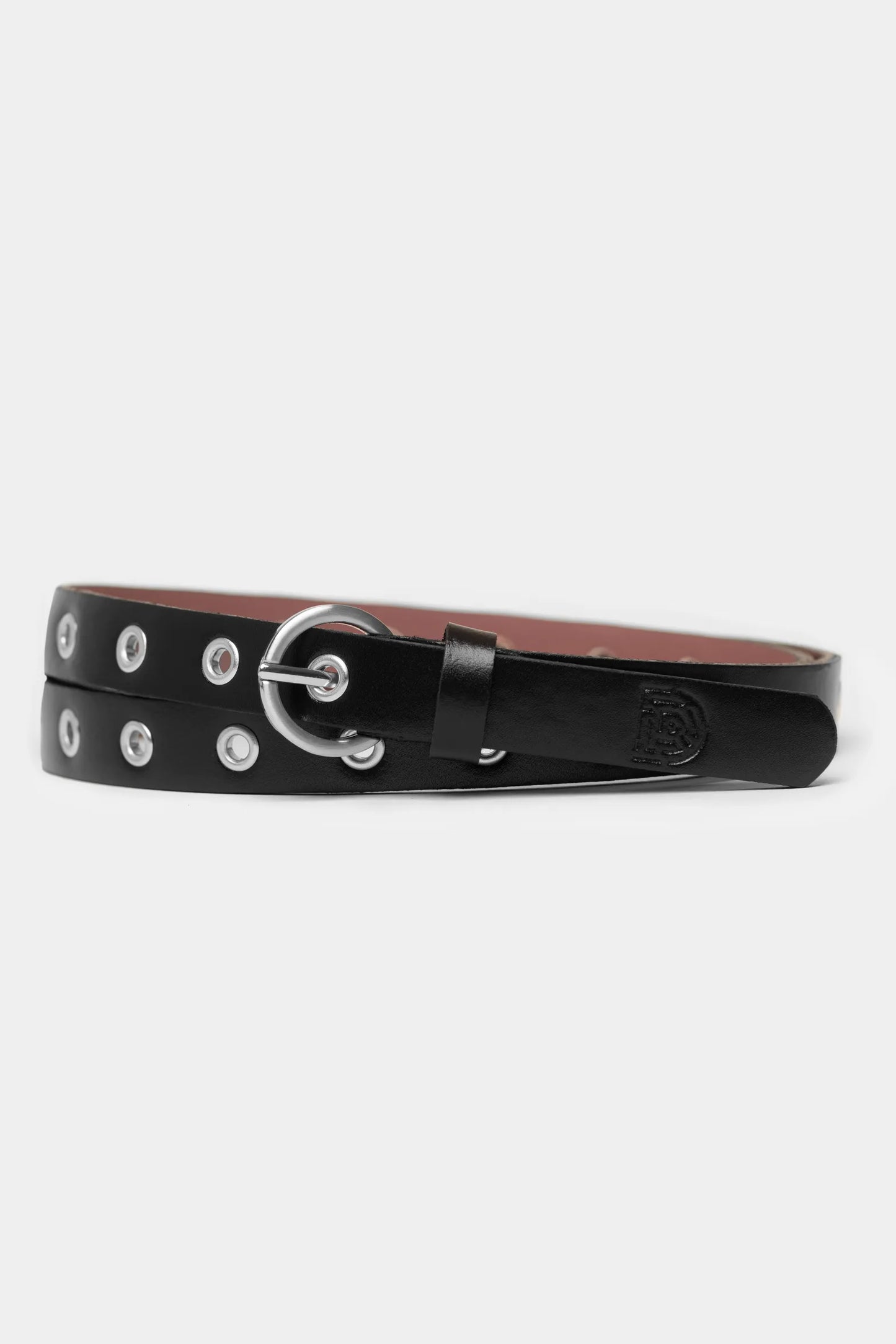Slim Black Belt with Loops - Florentinodelure