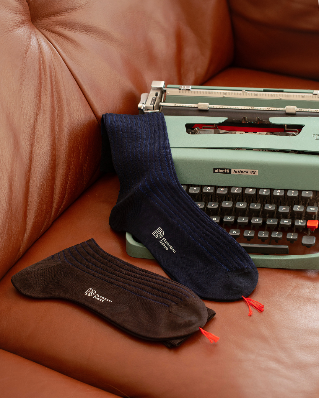Navy Pinstripe Socks