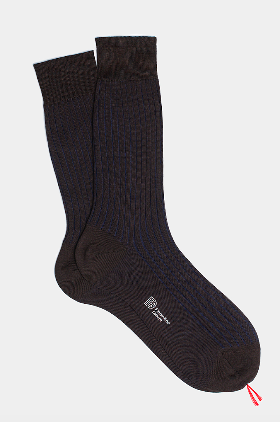 Brown Socks with Navy stripes