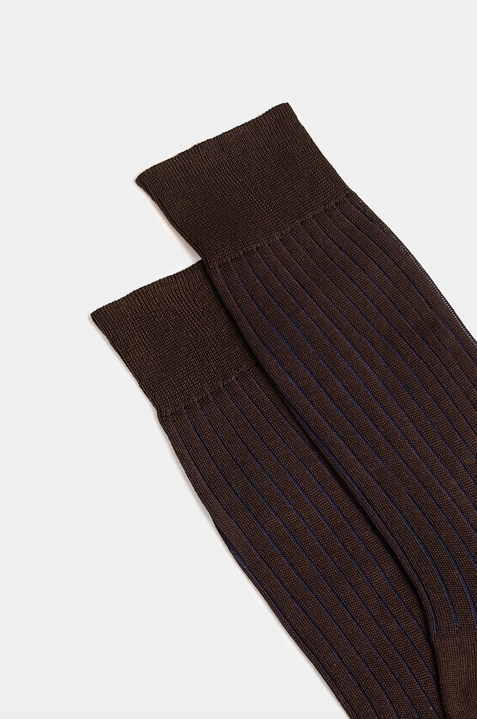 Brown Socks with Navy stripes