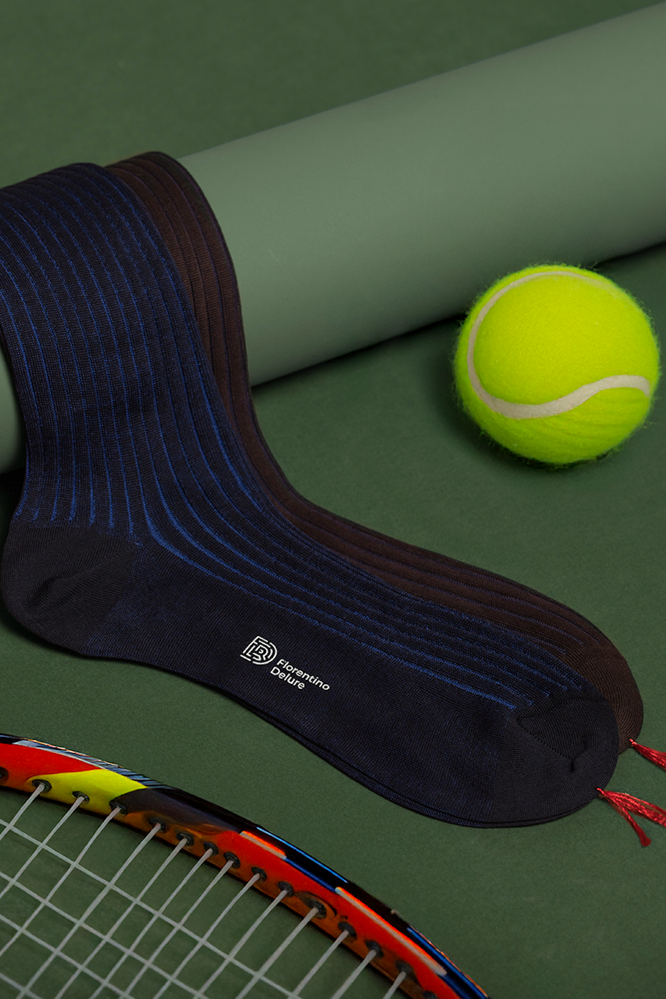 Navy Pinstripe Socks