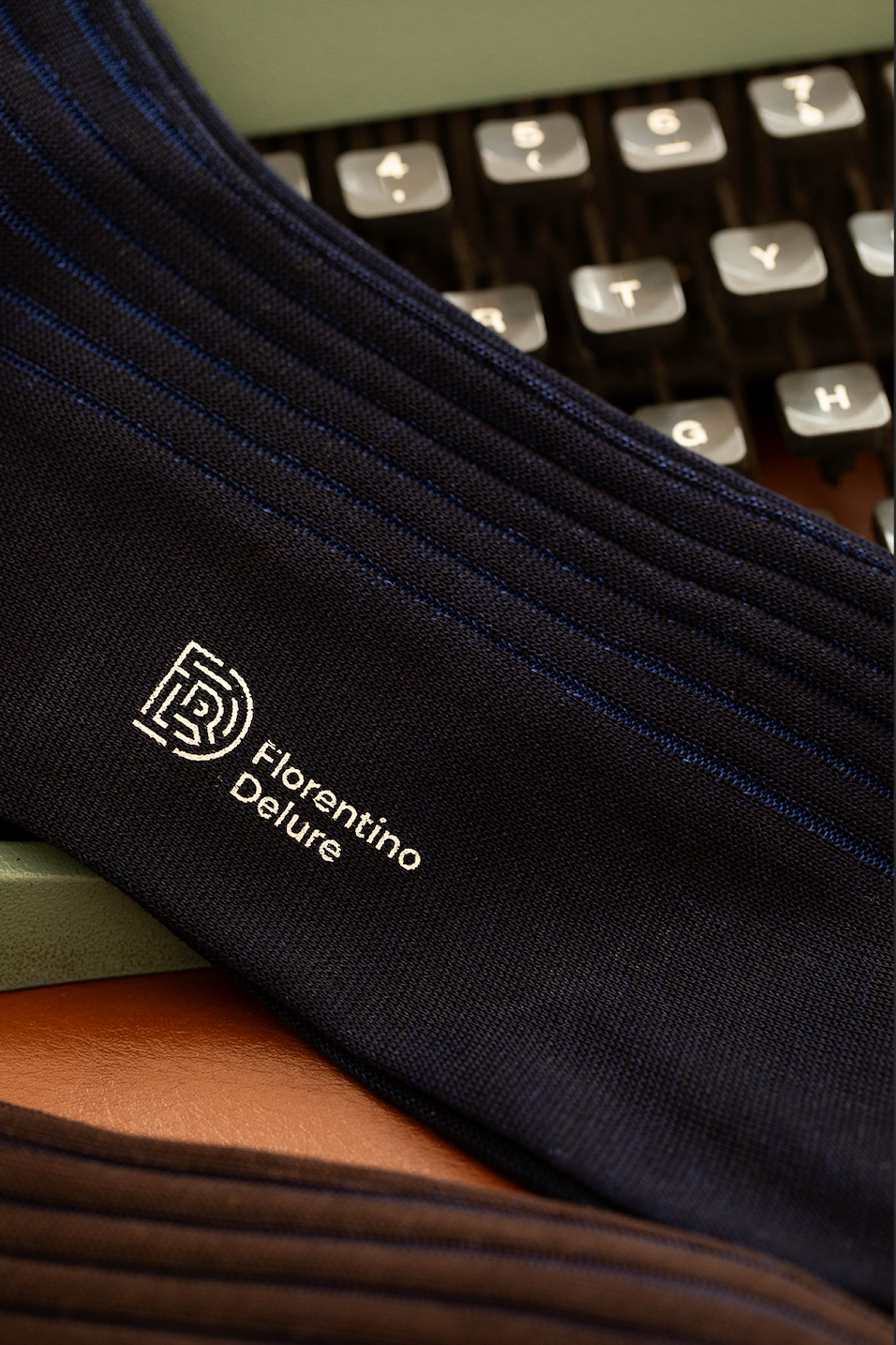 Navy Pinstripe Socks