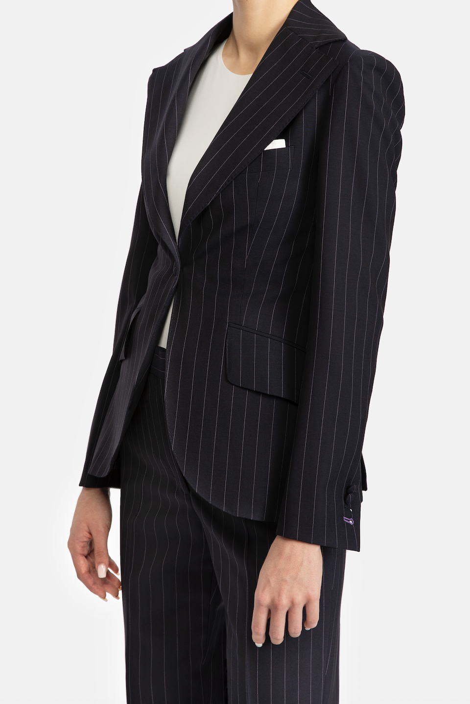 Striped Navy Curve Suit - Florentinodelure