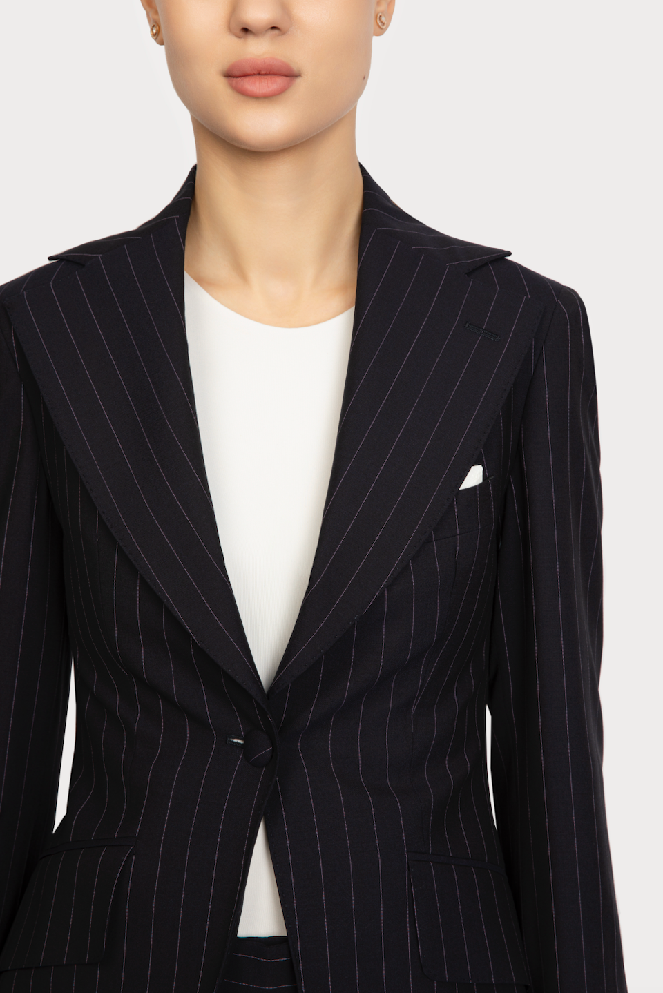 Striped Navy Curve Suit - Florentinodelure