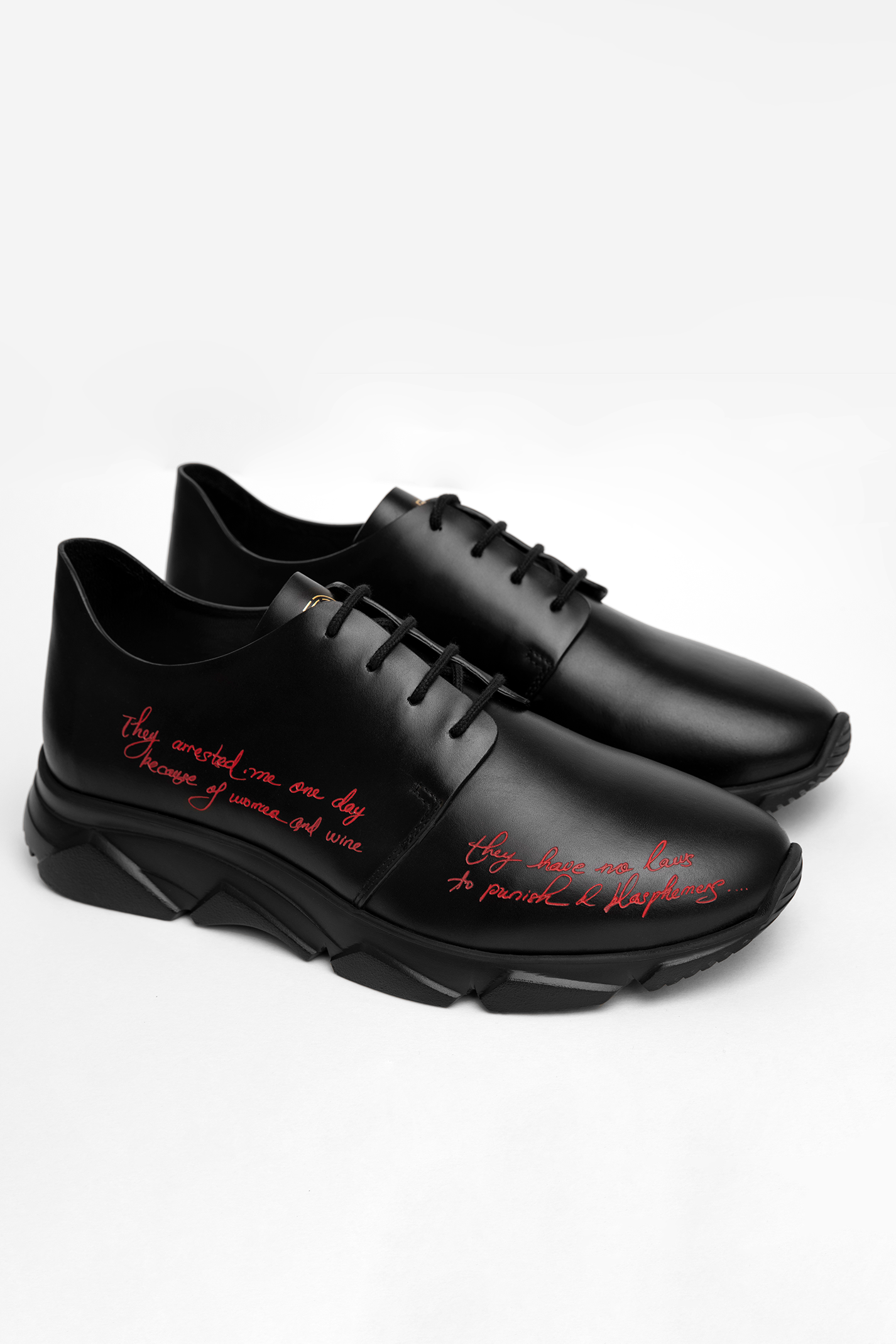 Black Engraved Sneakers
