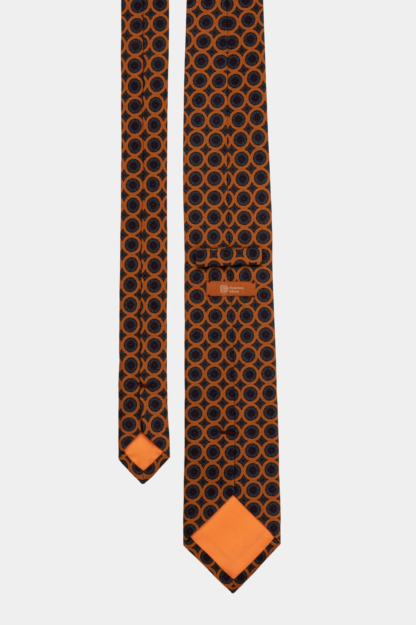 Orange Print Tie